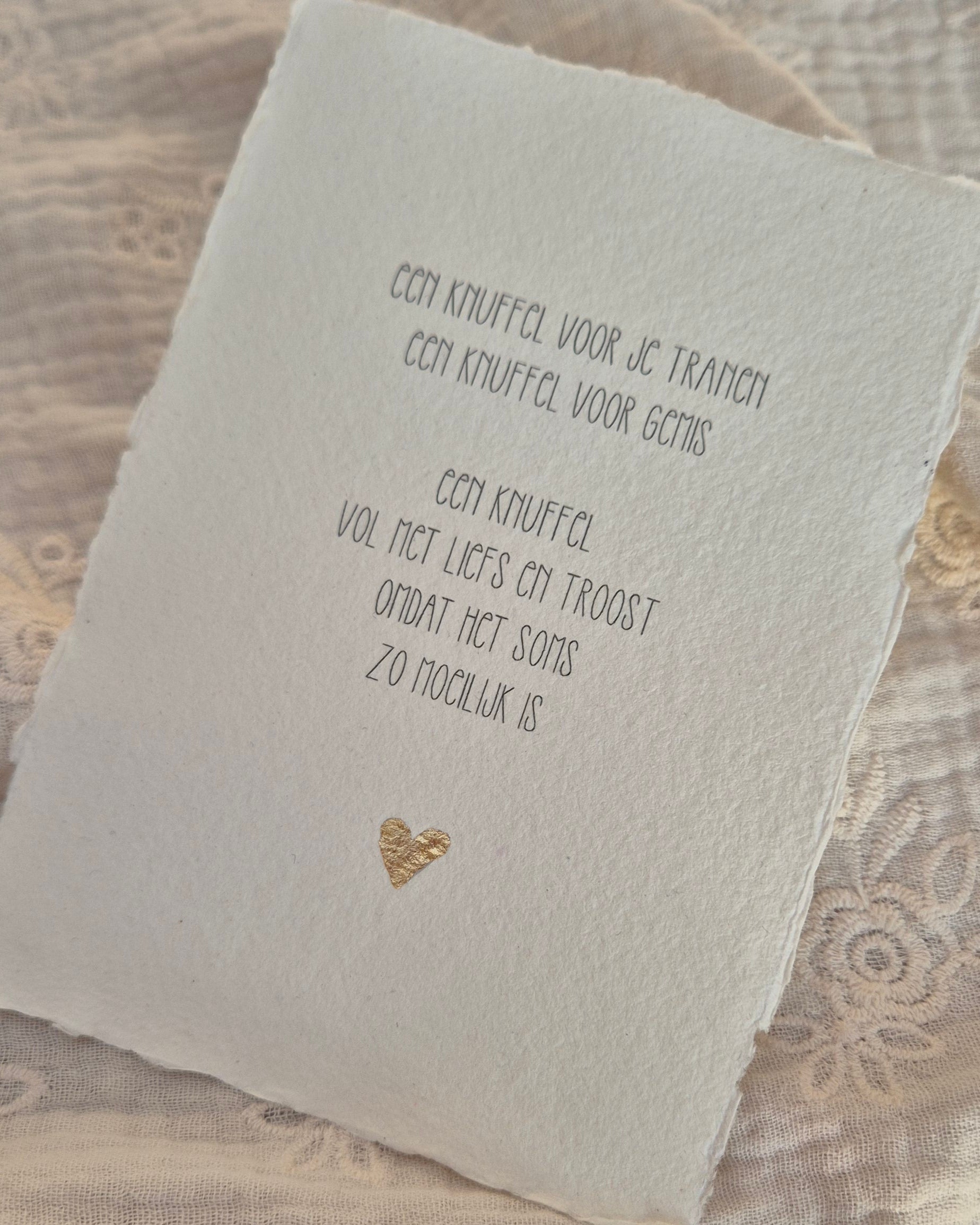 Gedichtje - Een knuffel voor je tranen