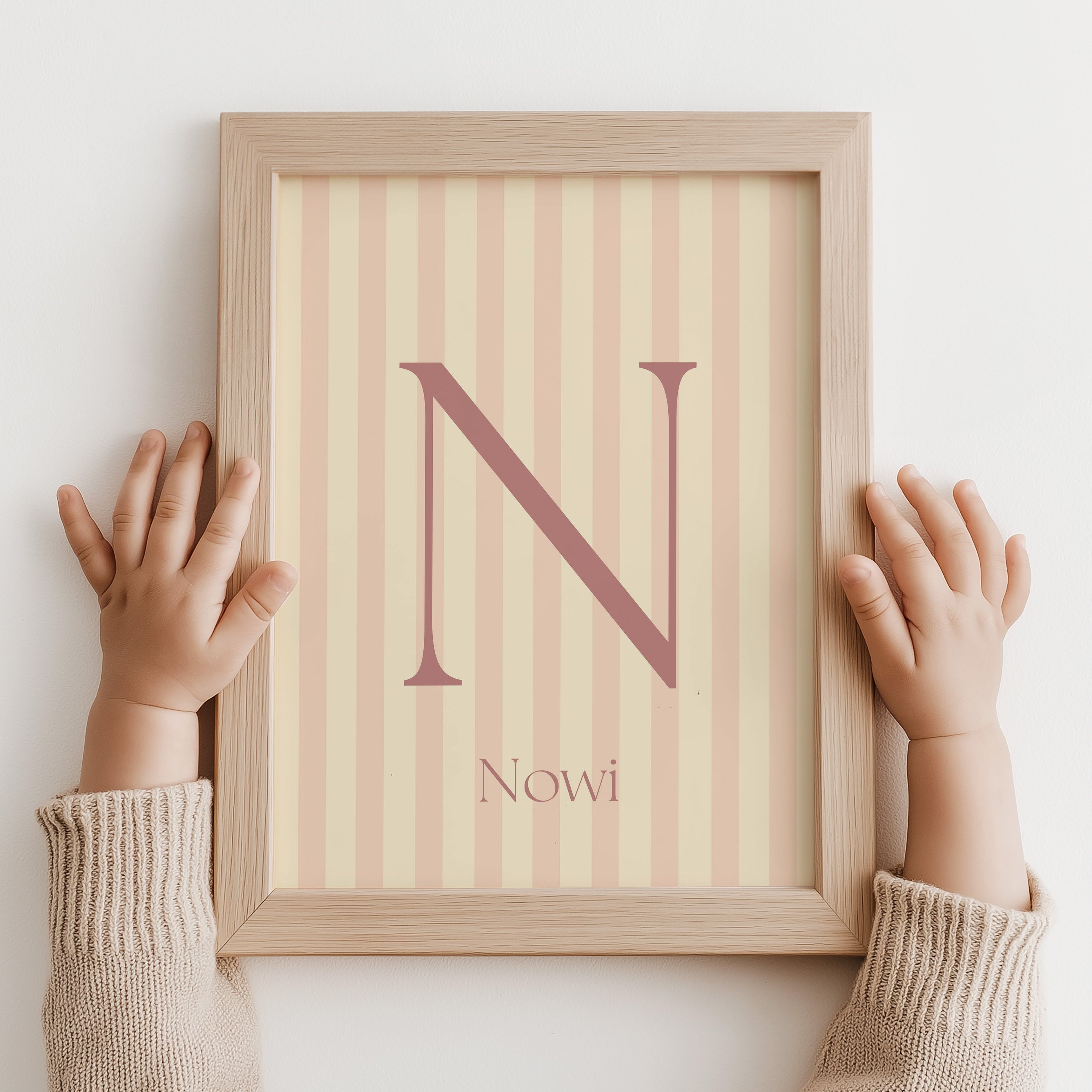 Naamposter Soft Lines - peach beige
