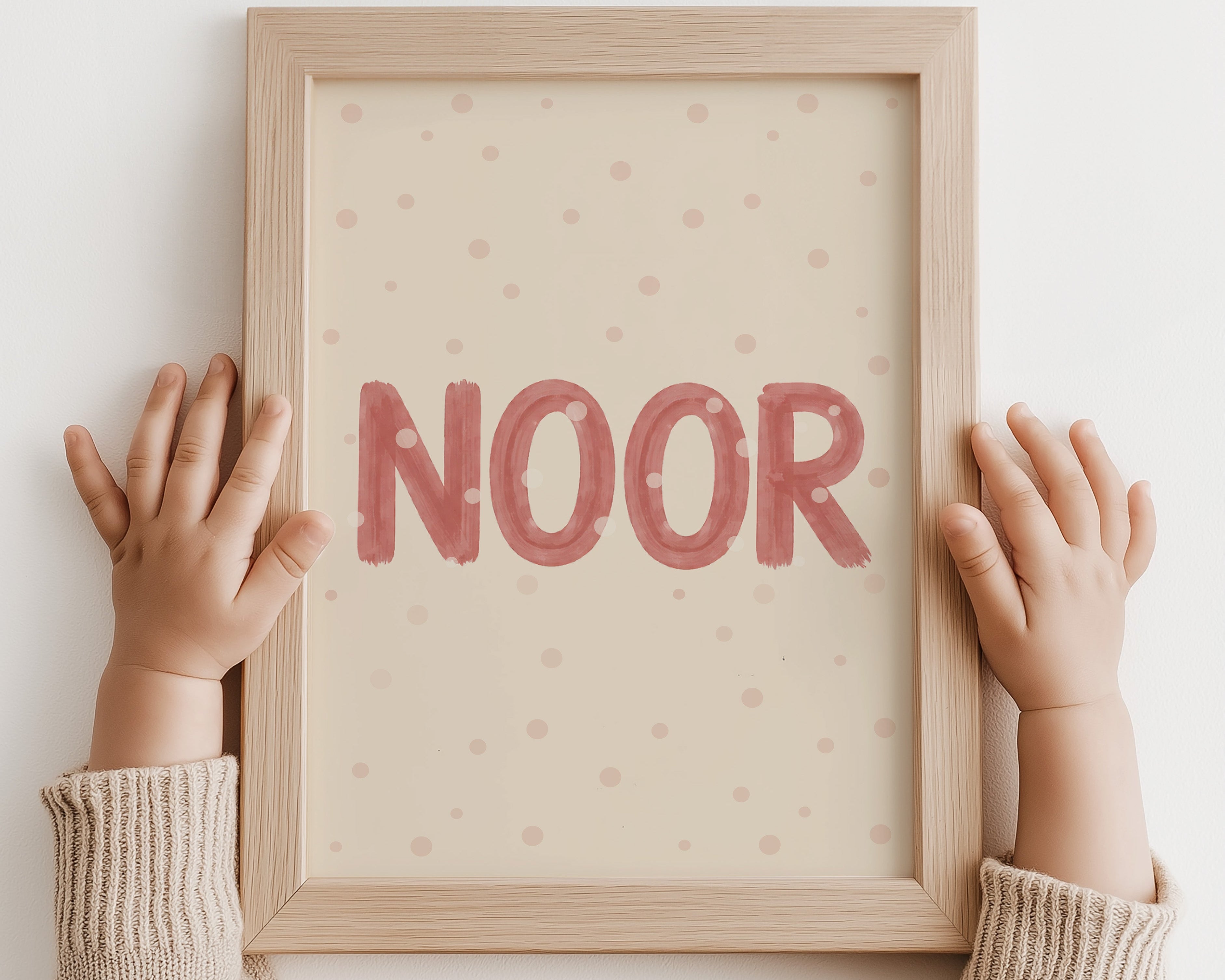 Naamposter Stippenpret - pink