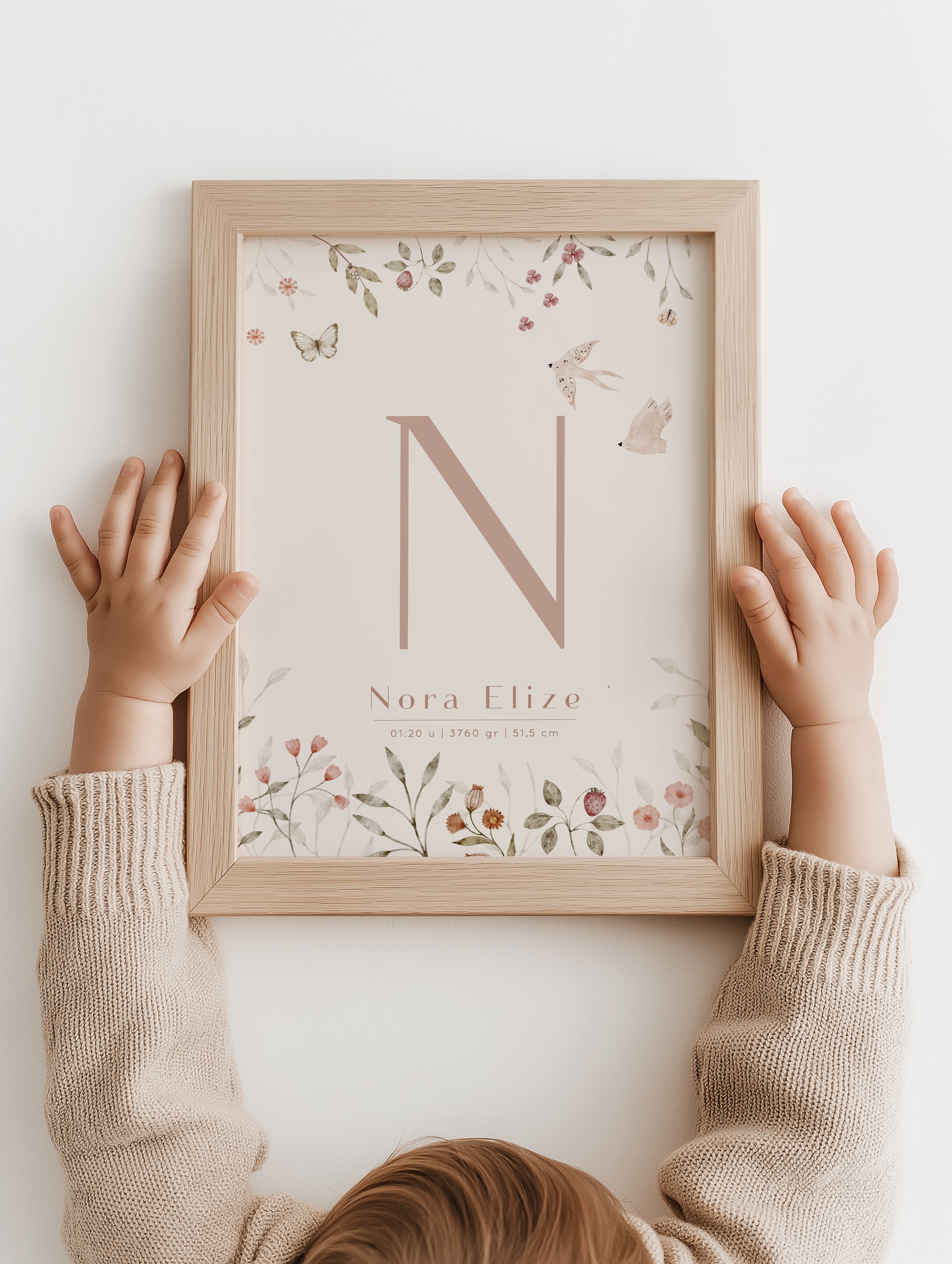 Geboorteposter - Spring Garden | Botanische Naamposter