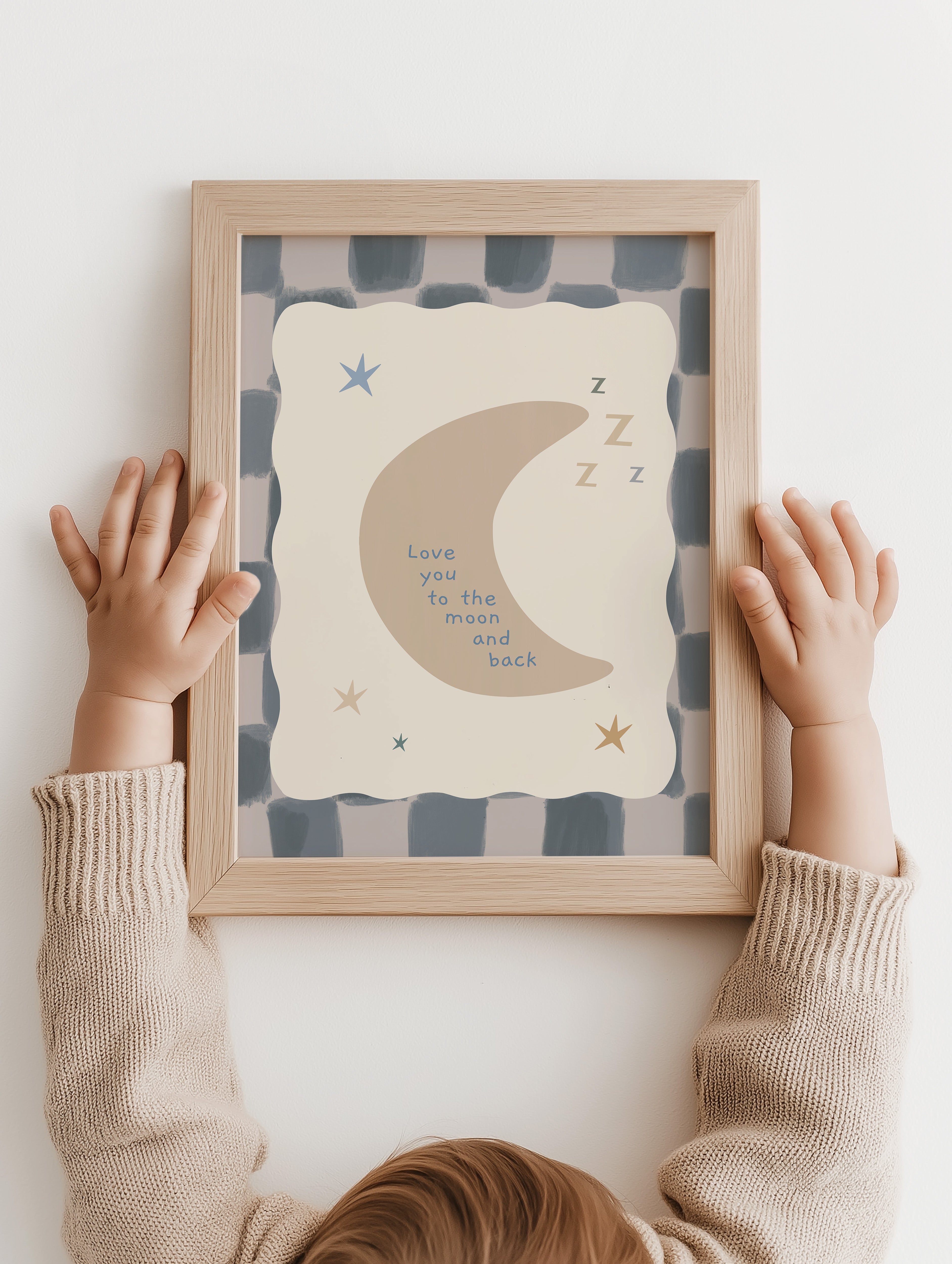 Kinderkamer poster - Moon & Back Droom | blauw