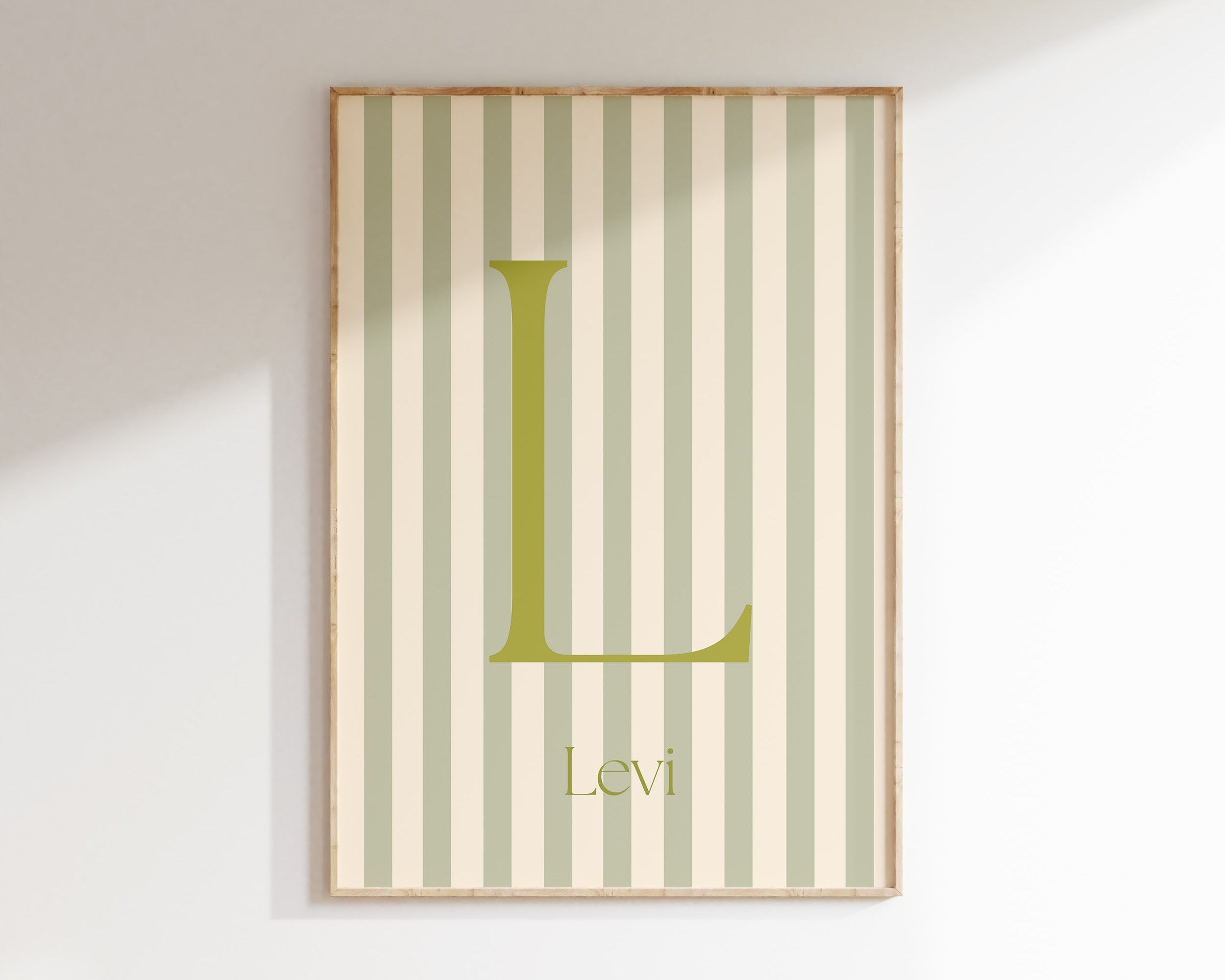 Naamposter Soft Lines - sage green