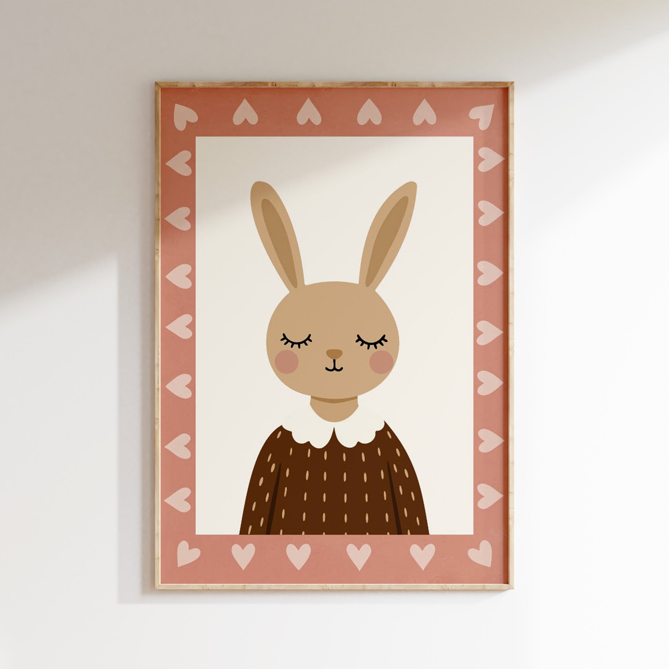Kinderkamer poster - Lief konijntje | roze
