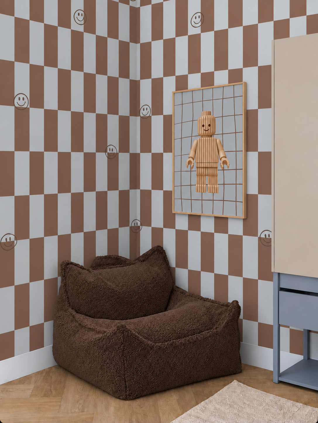 Behang Lumi Smiles - dusty cacao