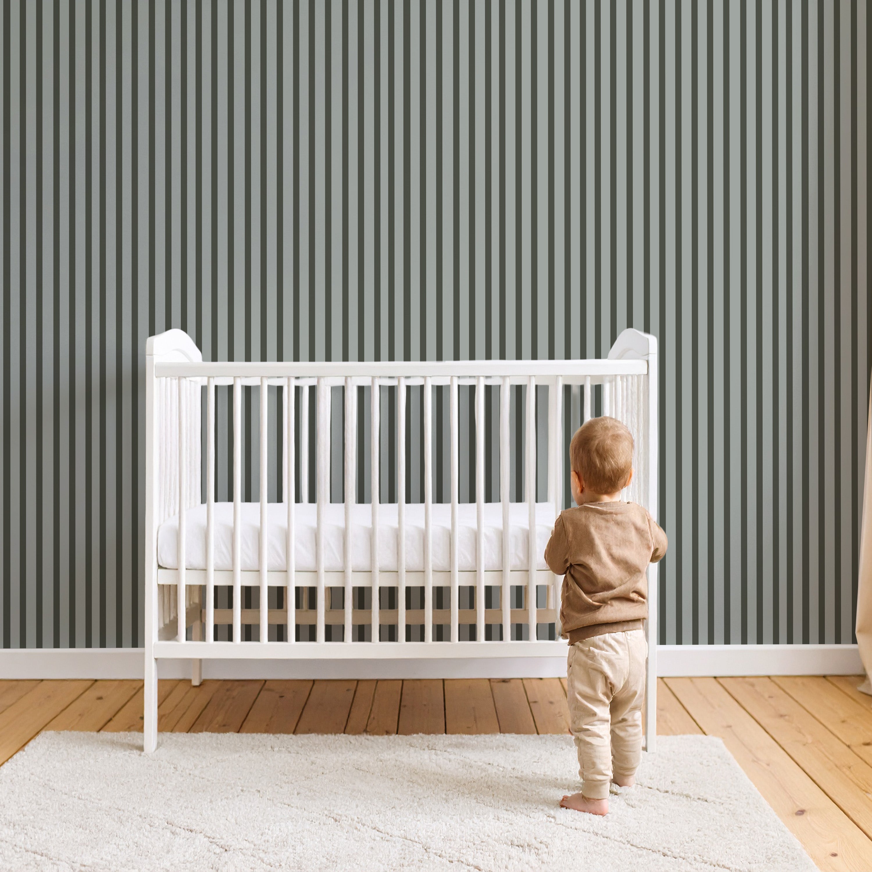 Behang Stripes - groen