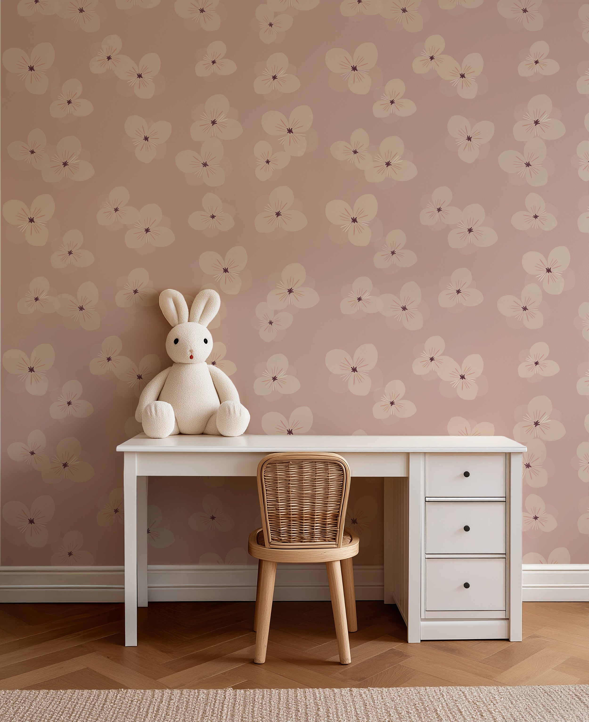 Behang Soft Bloom - blush