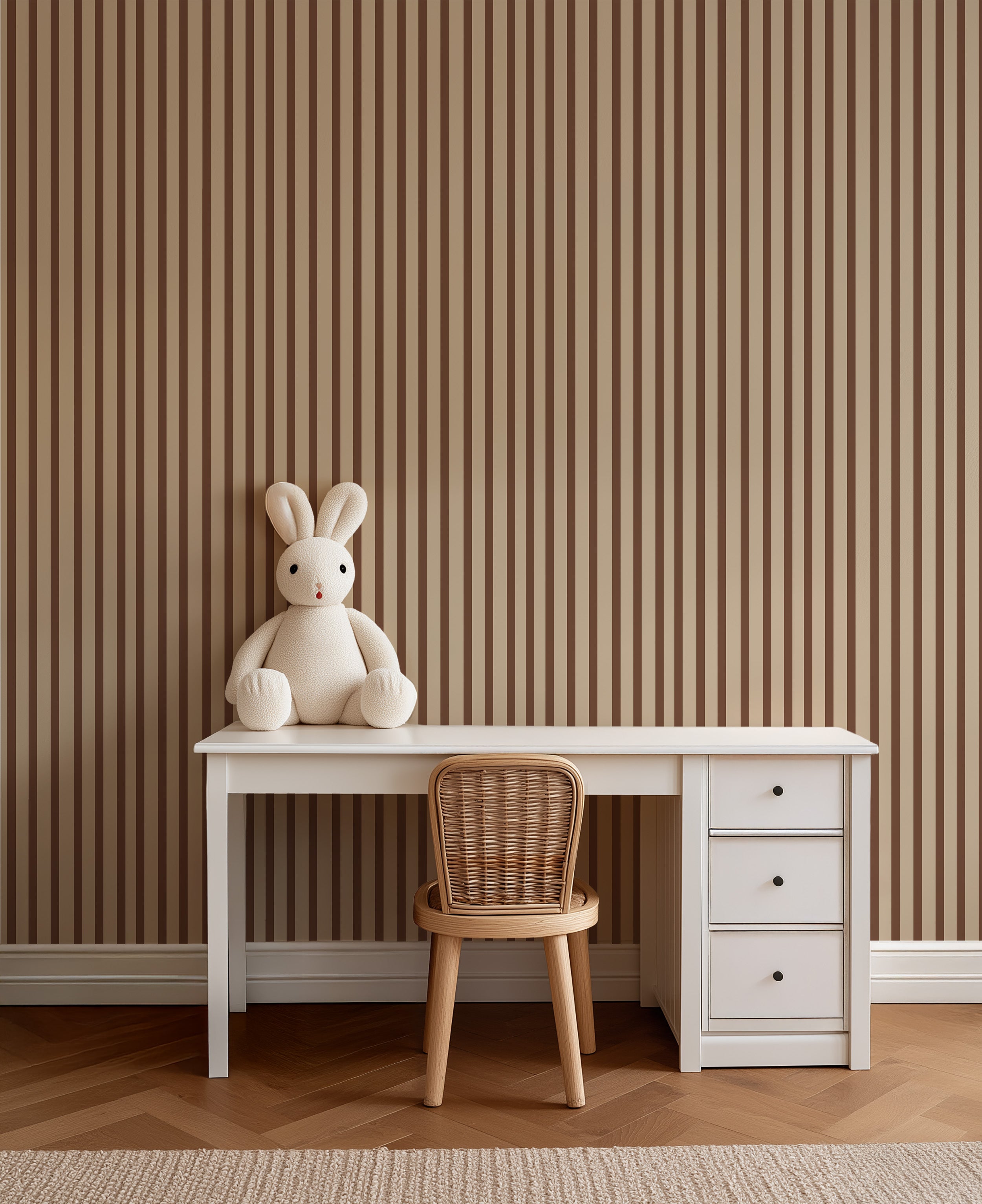 Wallpaper Stripes - chocolate