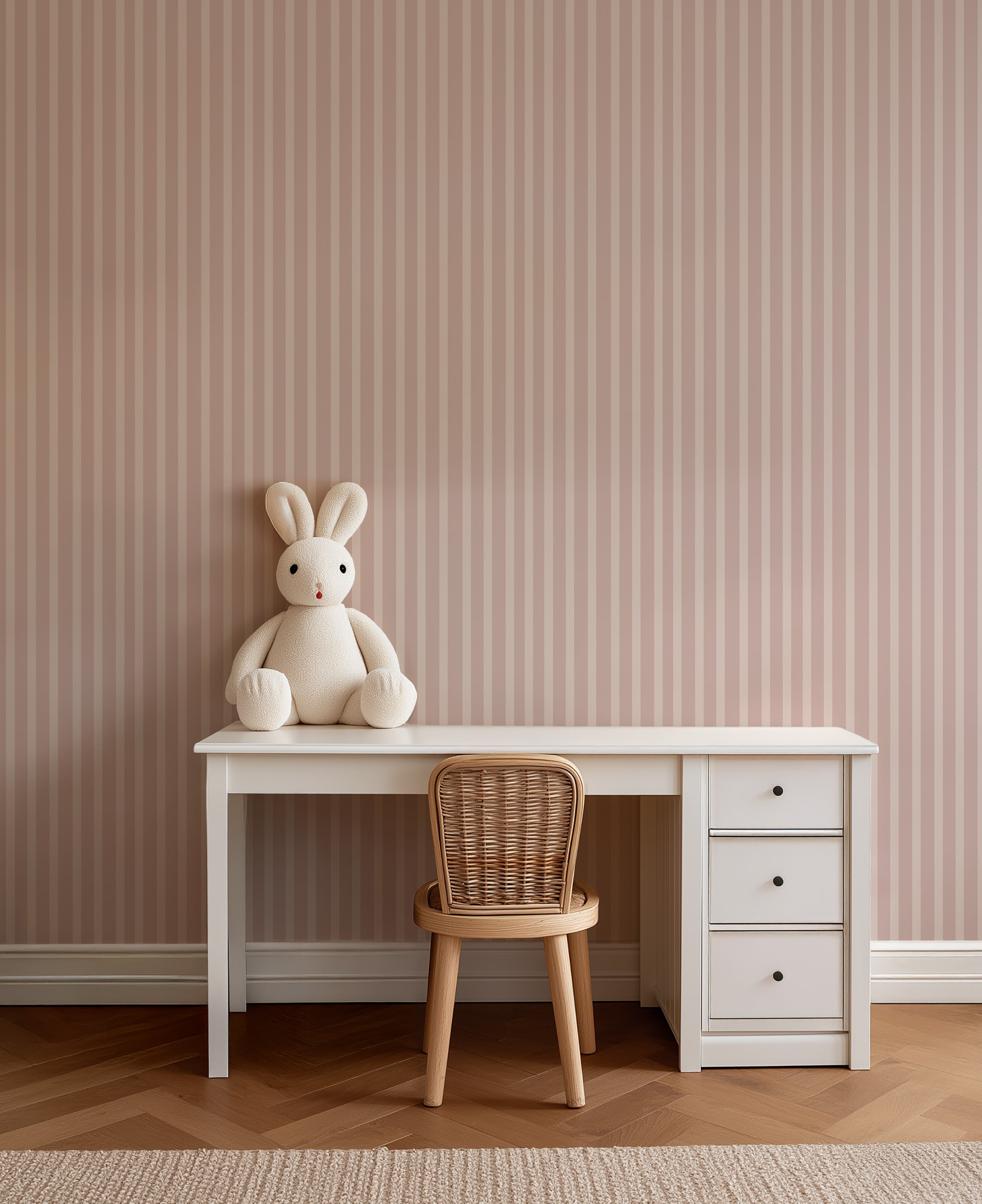 Wallpaper Stripes - old rose