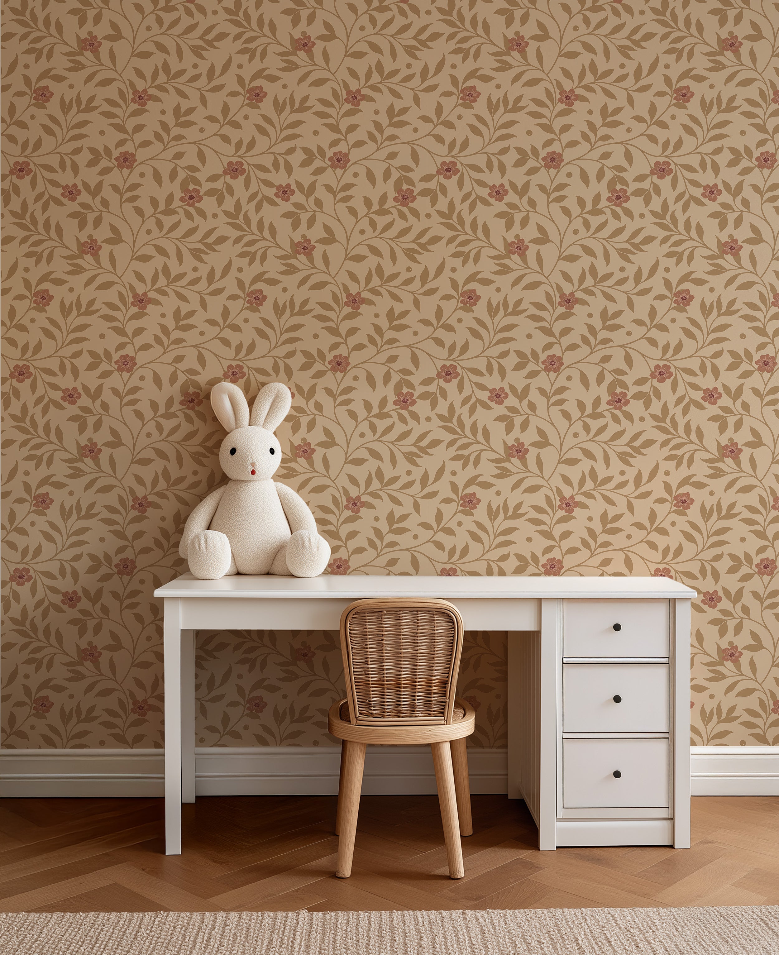 Behang Tiny Blossom - sandy