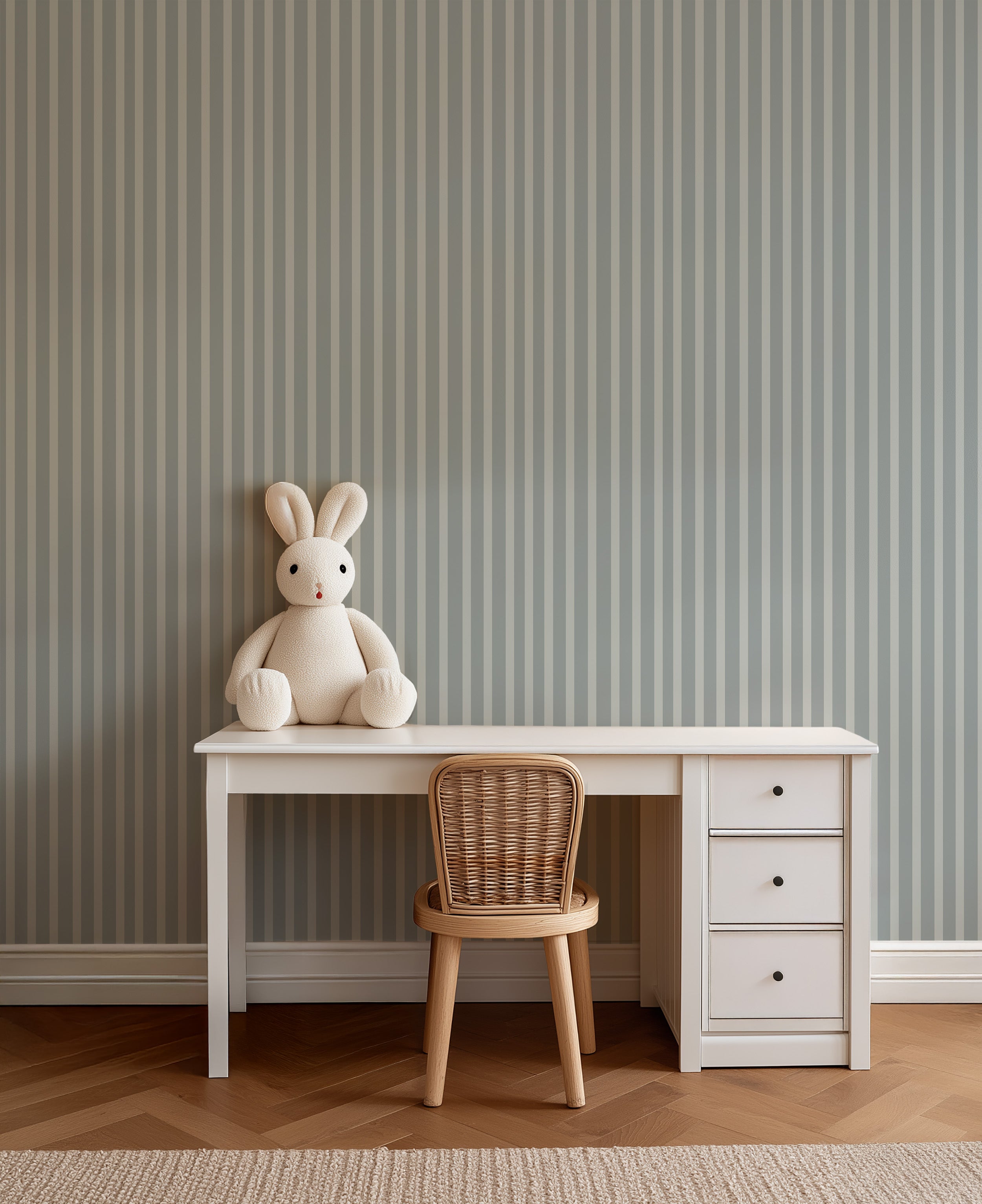 Wallpaper Stripes - vintage blue