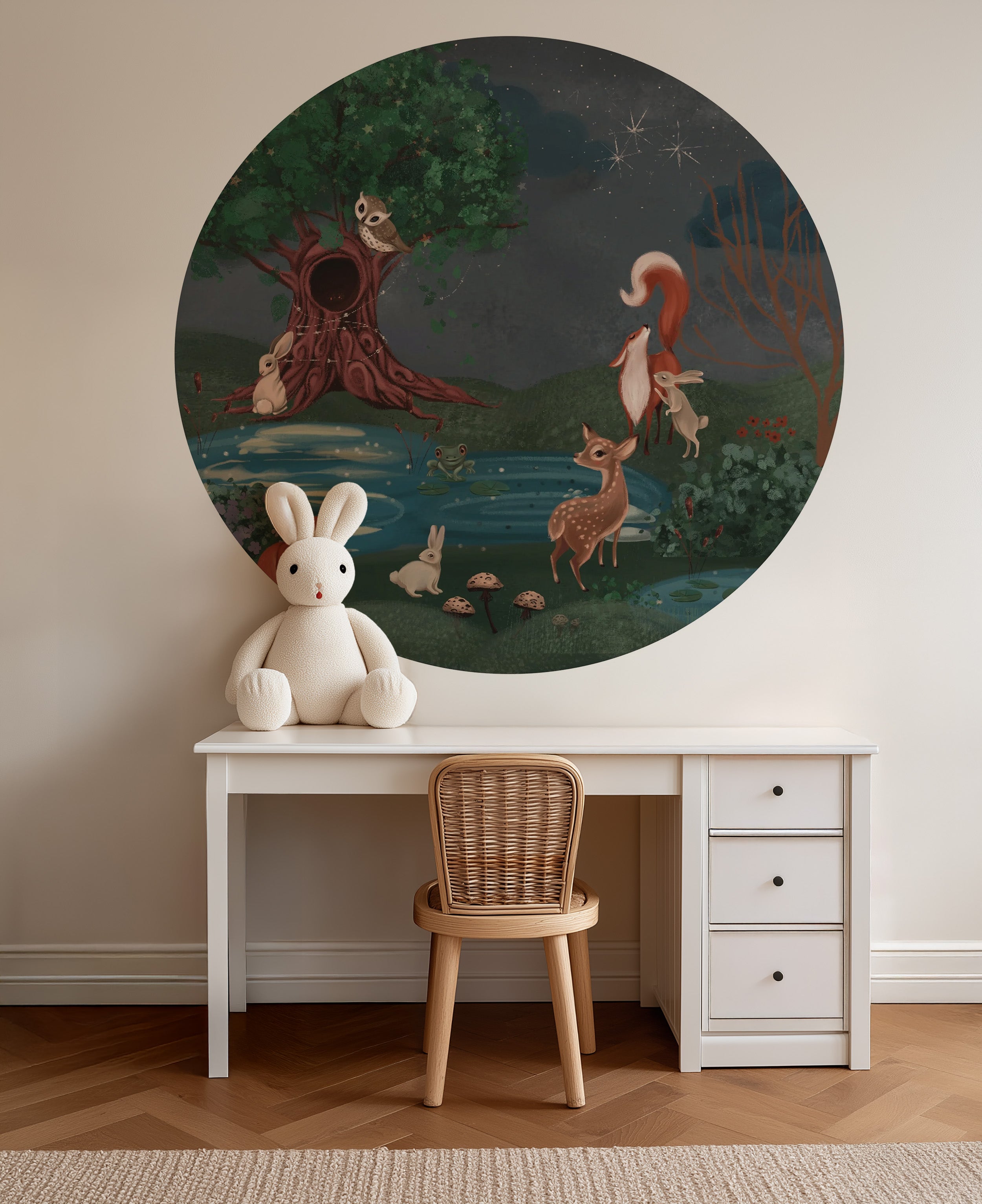 Behangcirkel - Enchanted Forest | donkerblauw