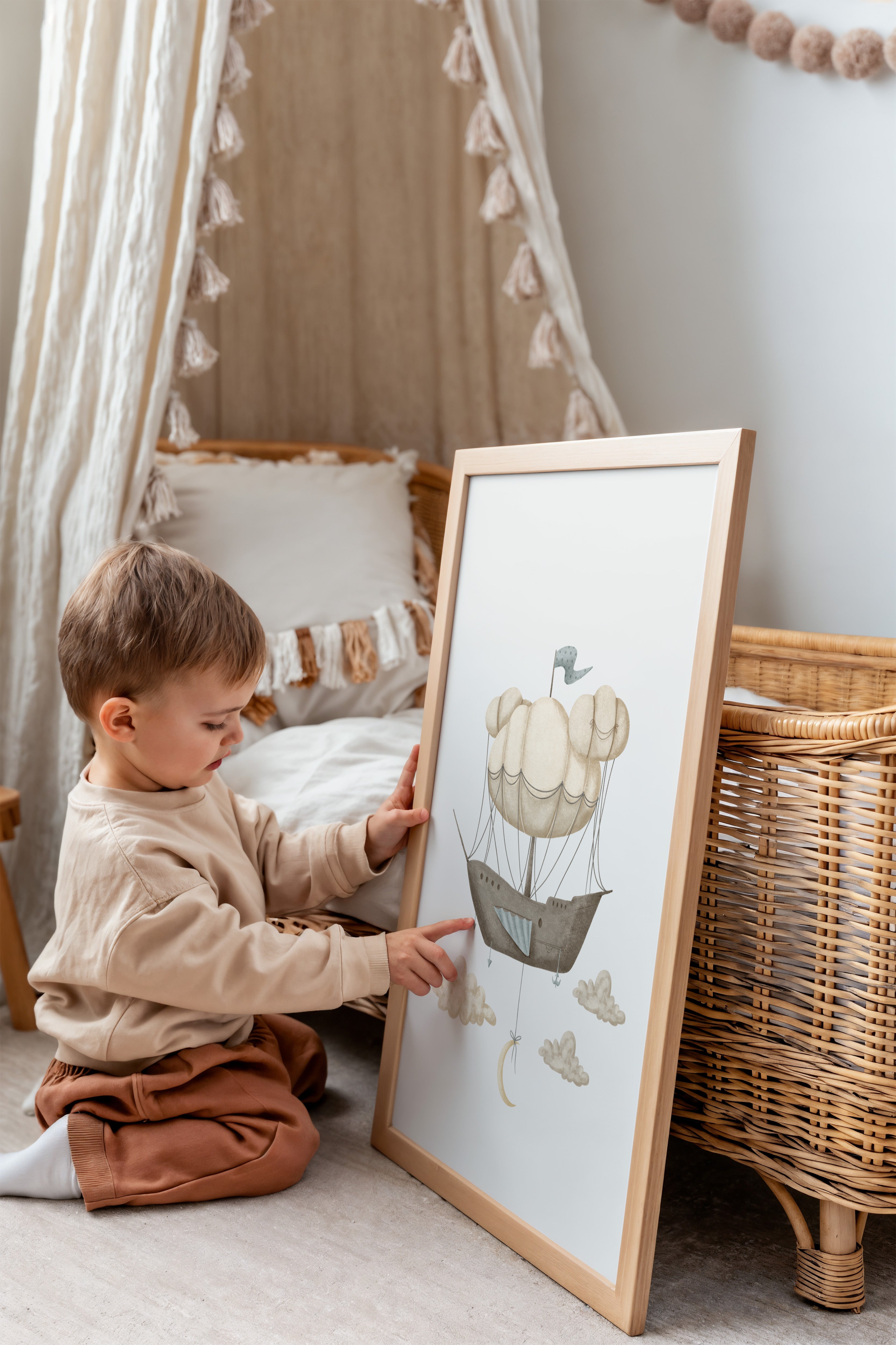 Kinderkamer poster - Wolkenavontuur luchtschip | Memories of Dreams