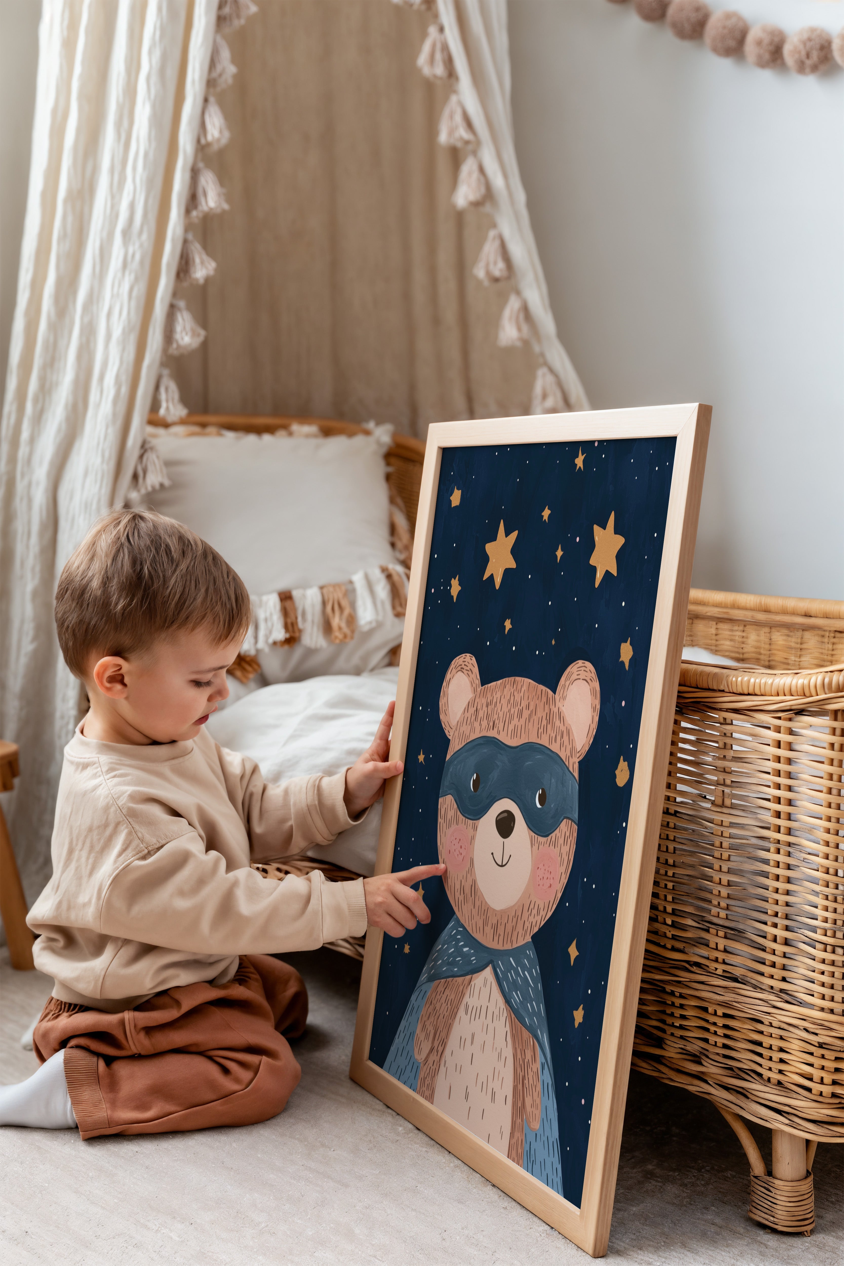 Children's room print - Superhero Bear