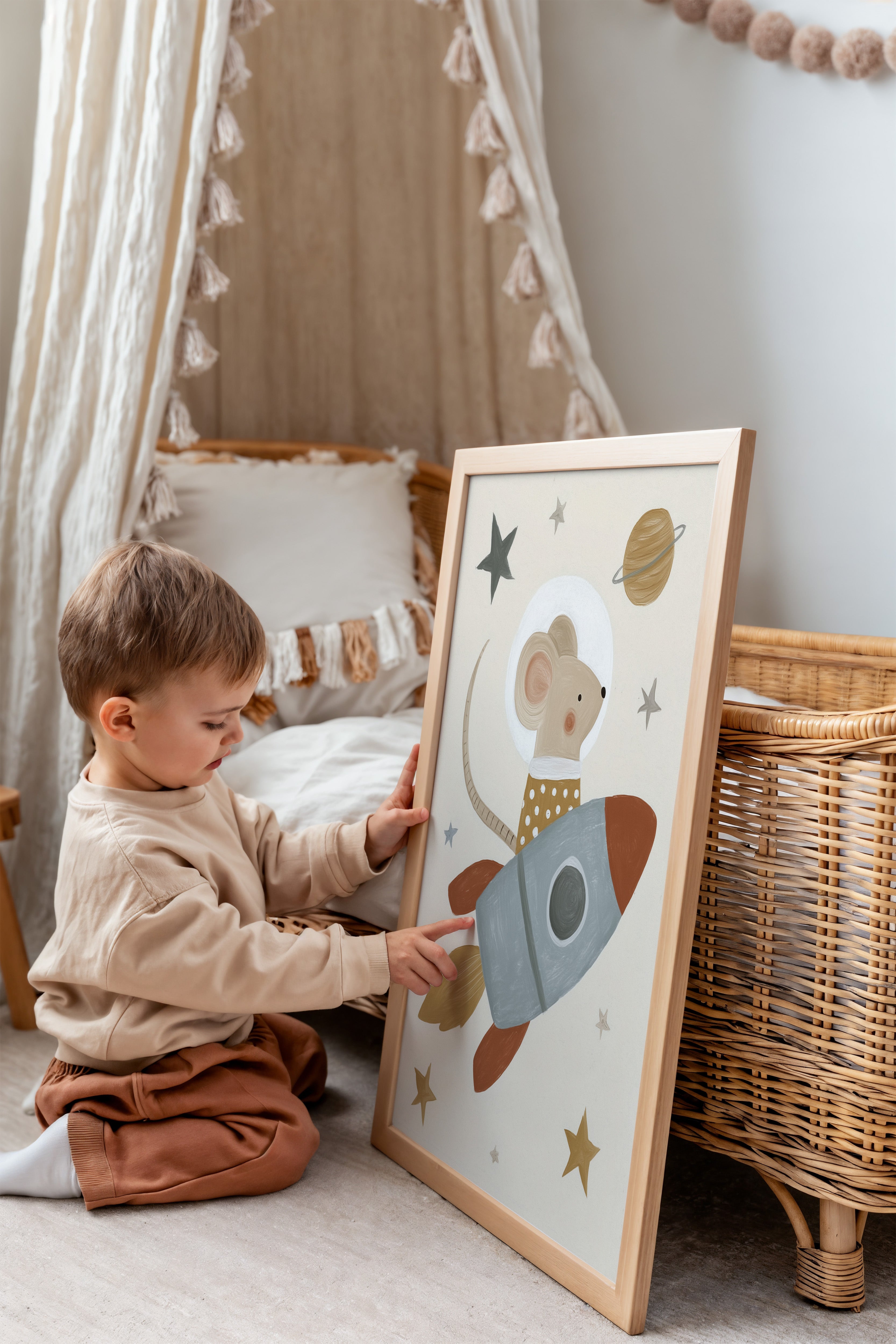 Children's room print - Space mouse