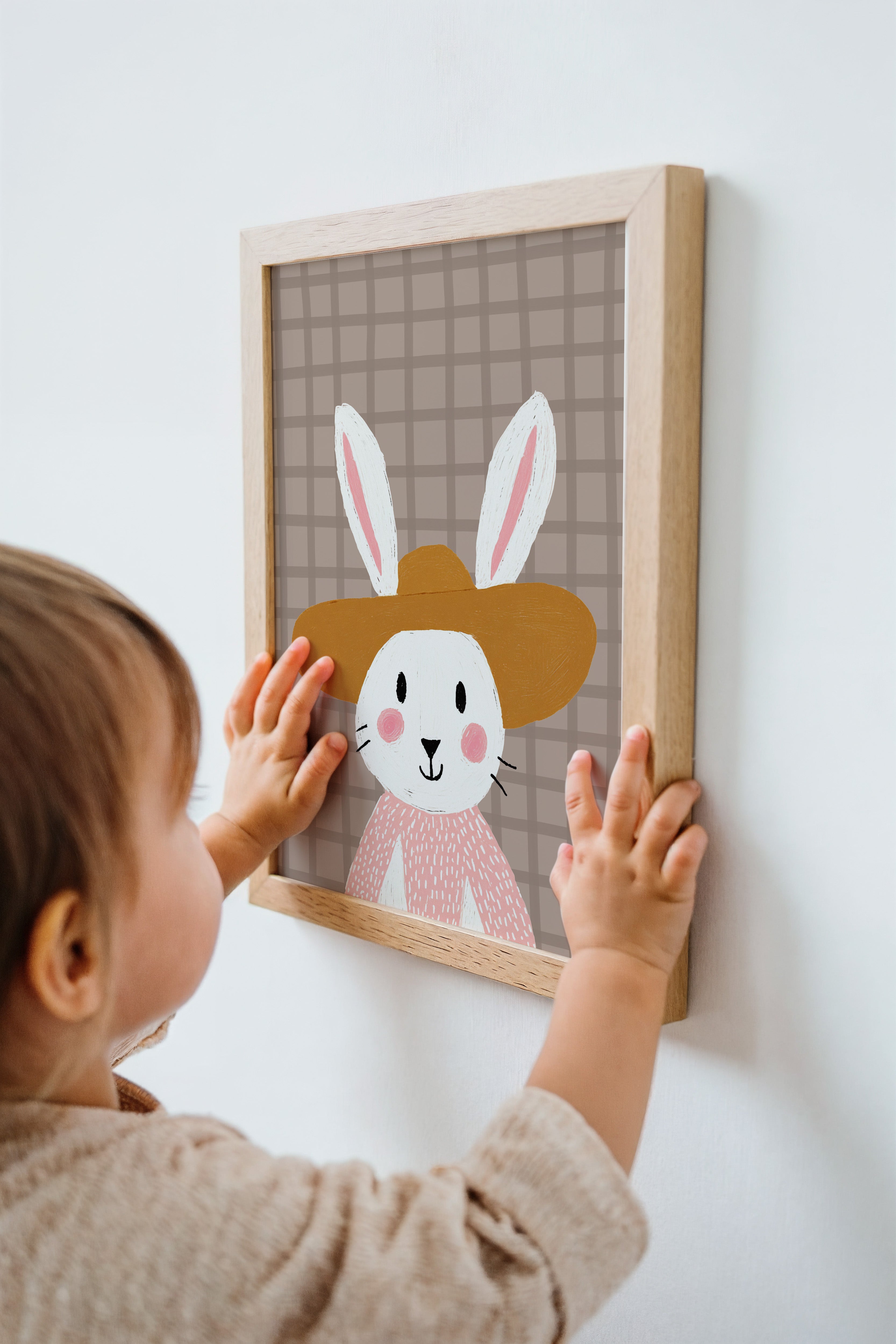 Children's room print - Rabbit with hat