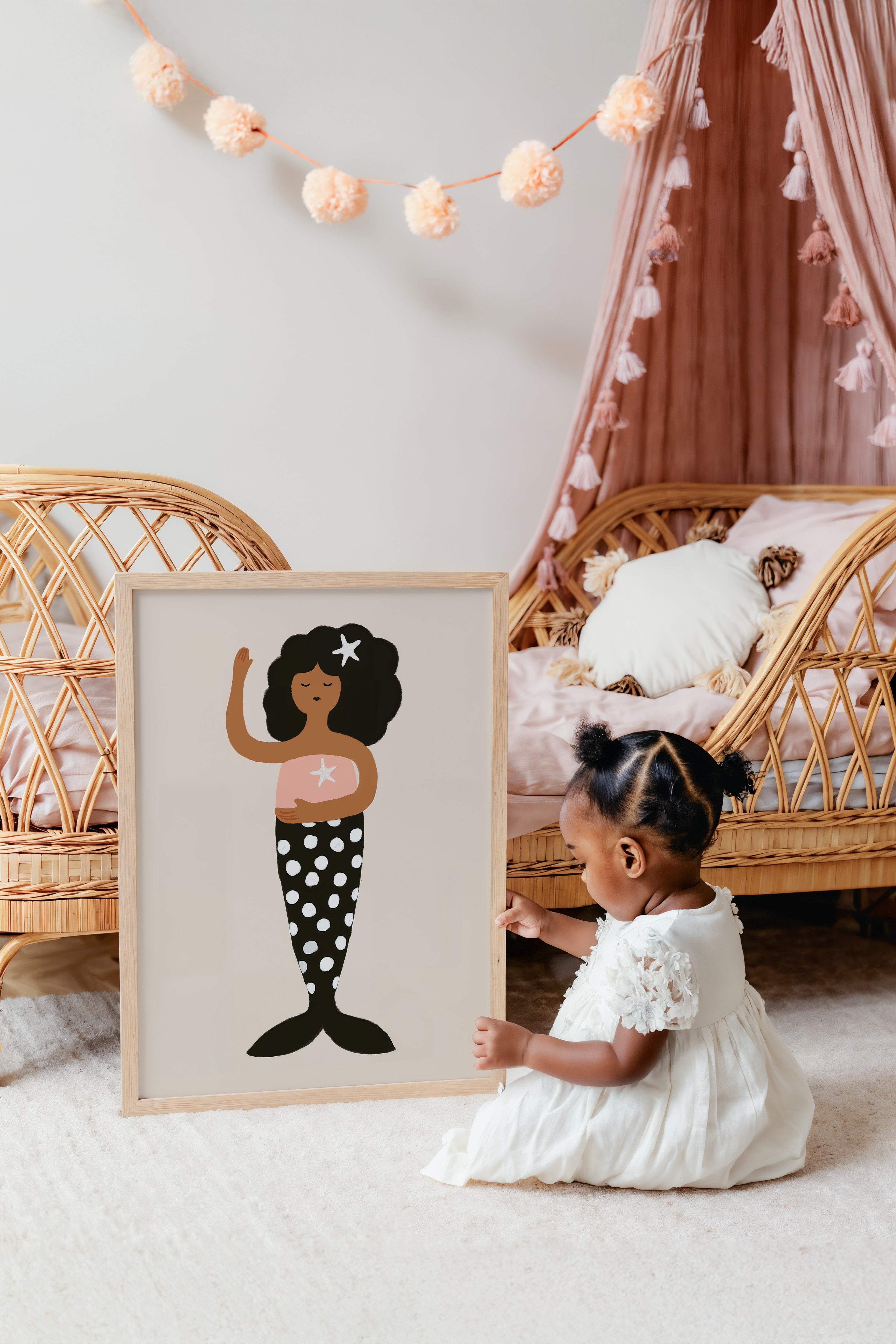 Children's room print - Mermaid with star