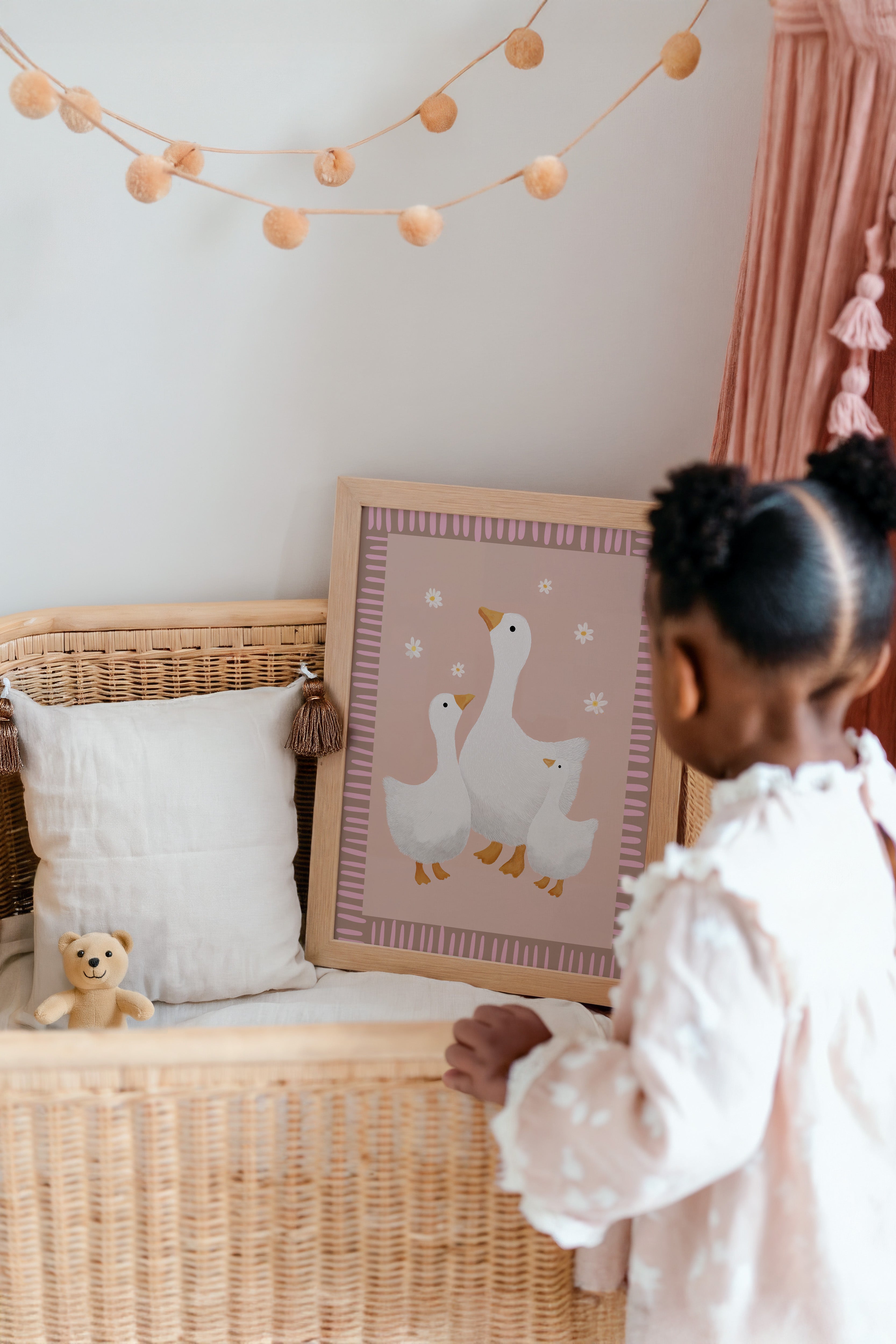 Children's room print – Retro goose family