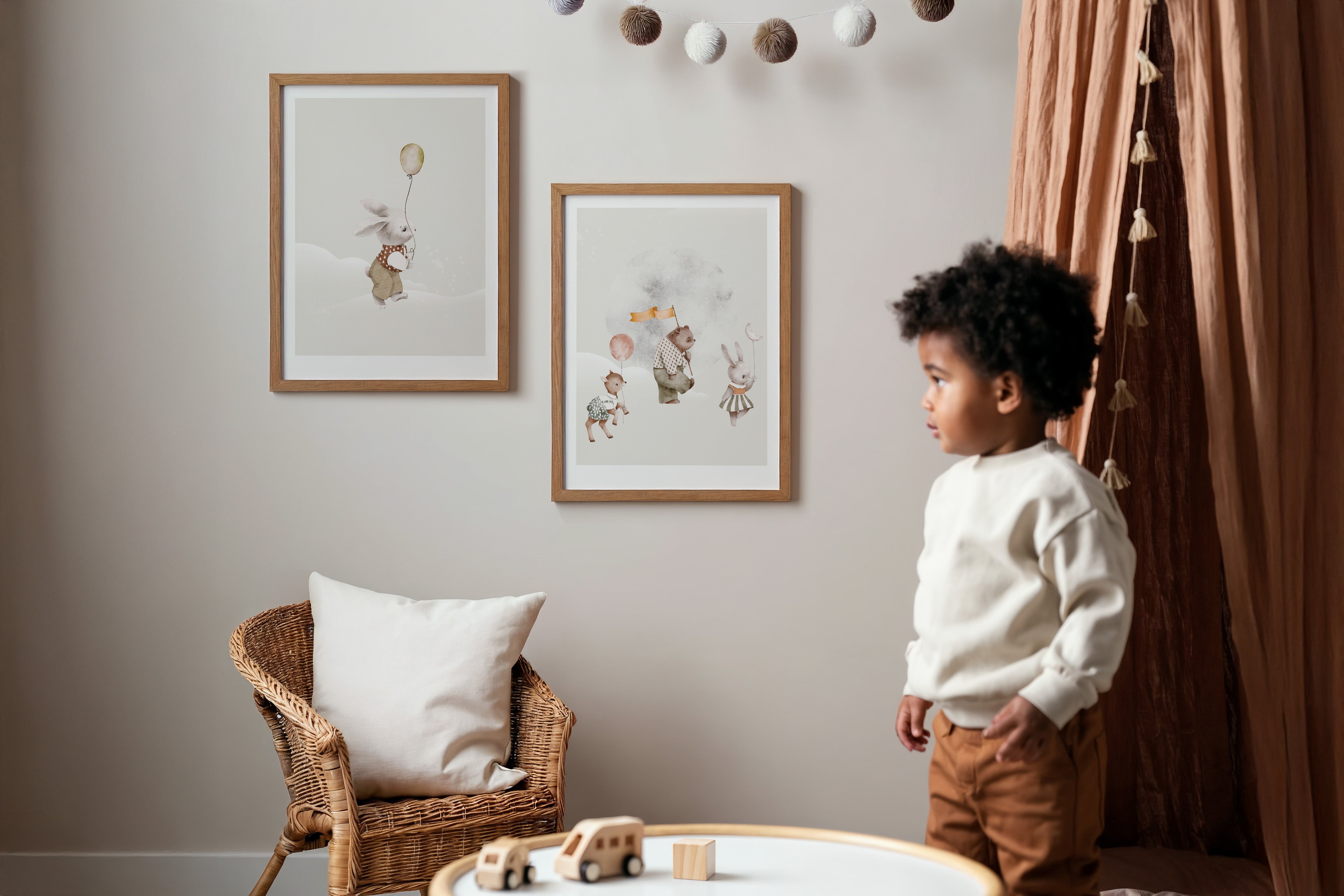 Kinderkamer poster - Konijntje met Ballon | Night Parade