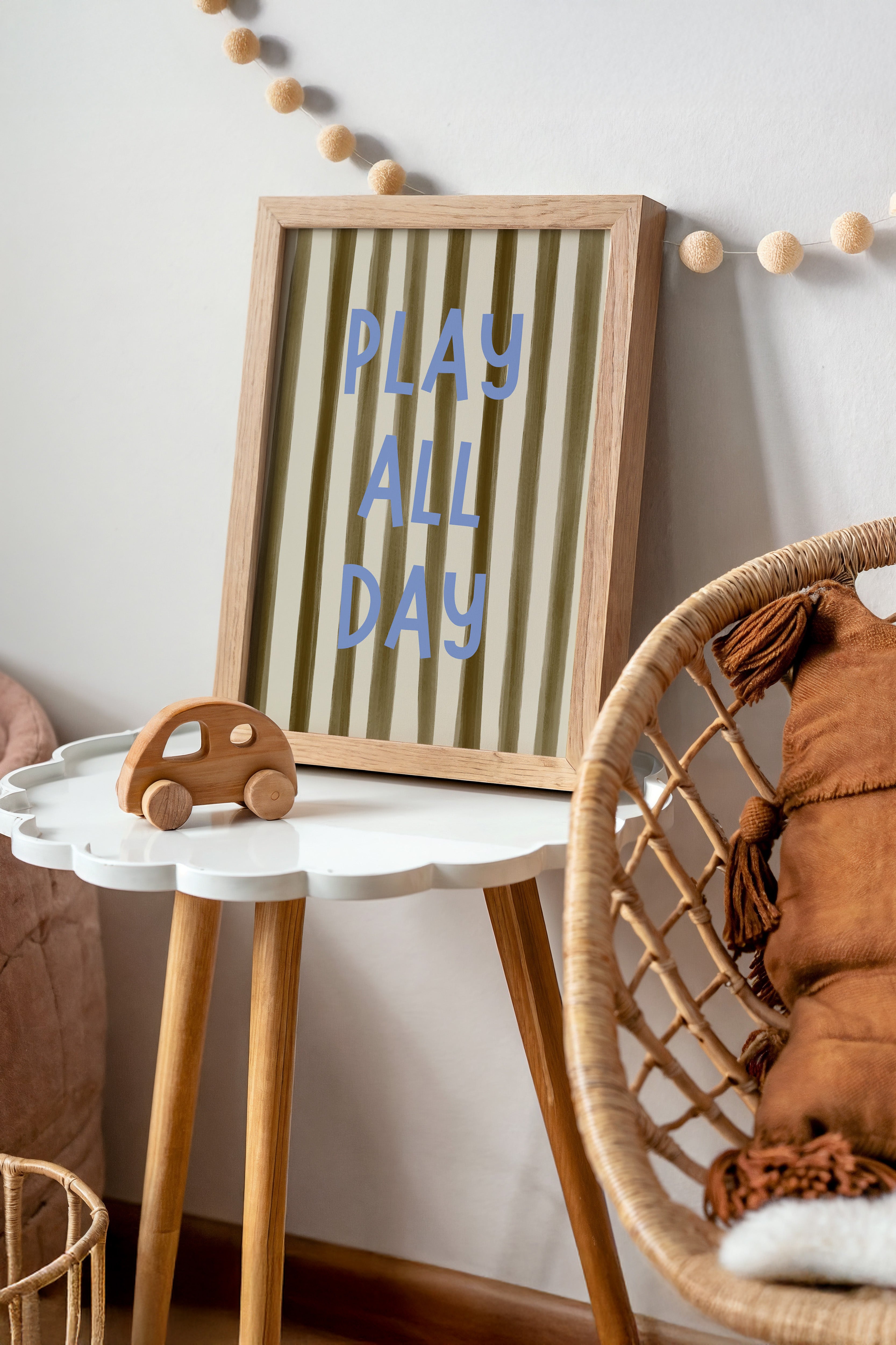 Children's room print - Play All Day striped