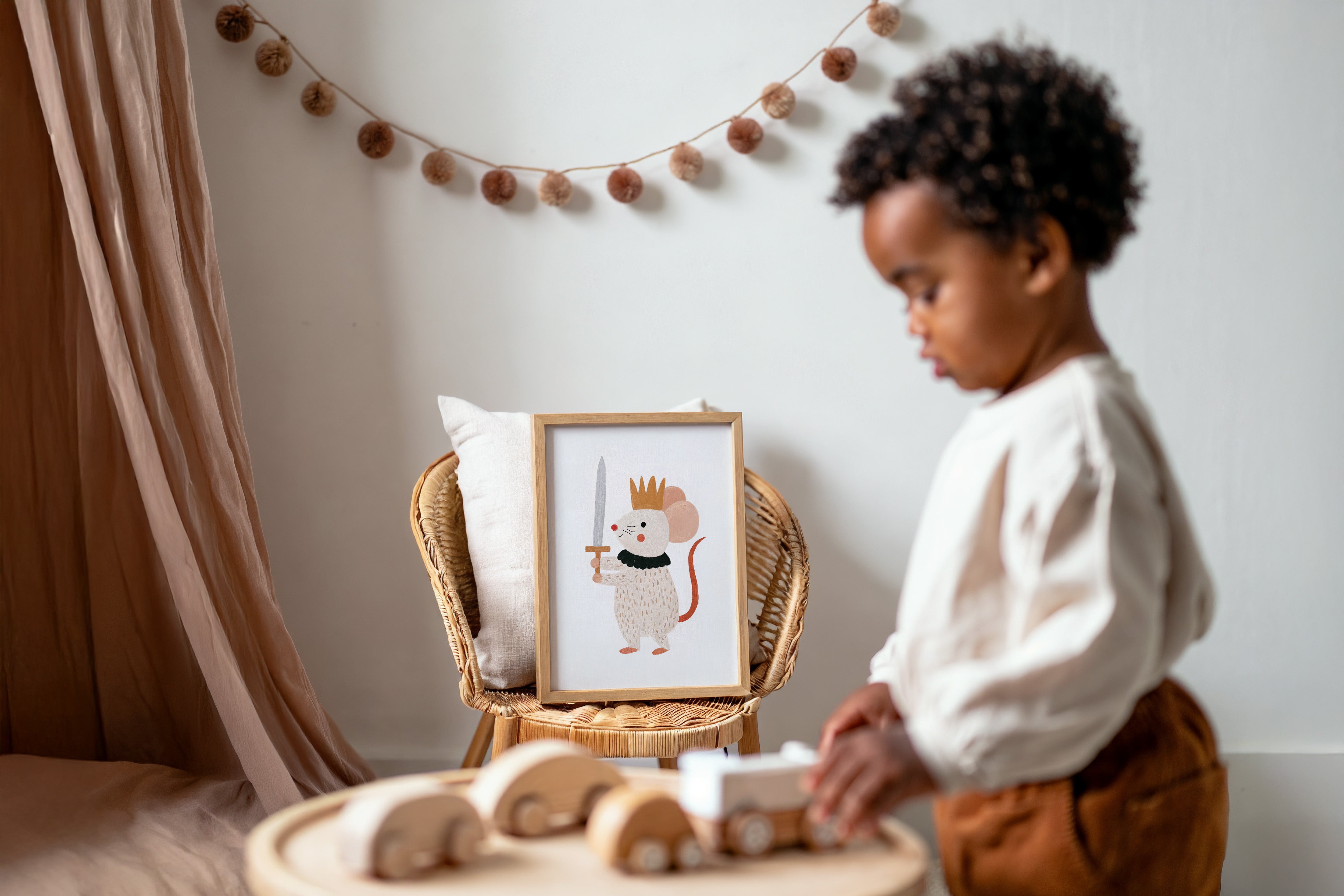 Kinderkamer print - Ridder muis