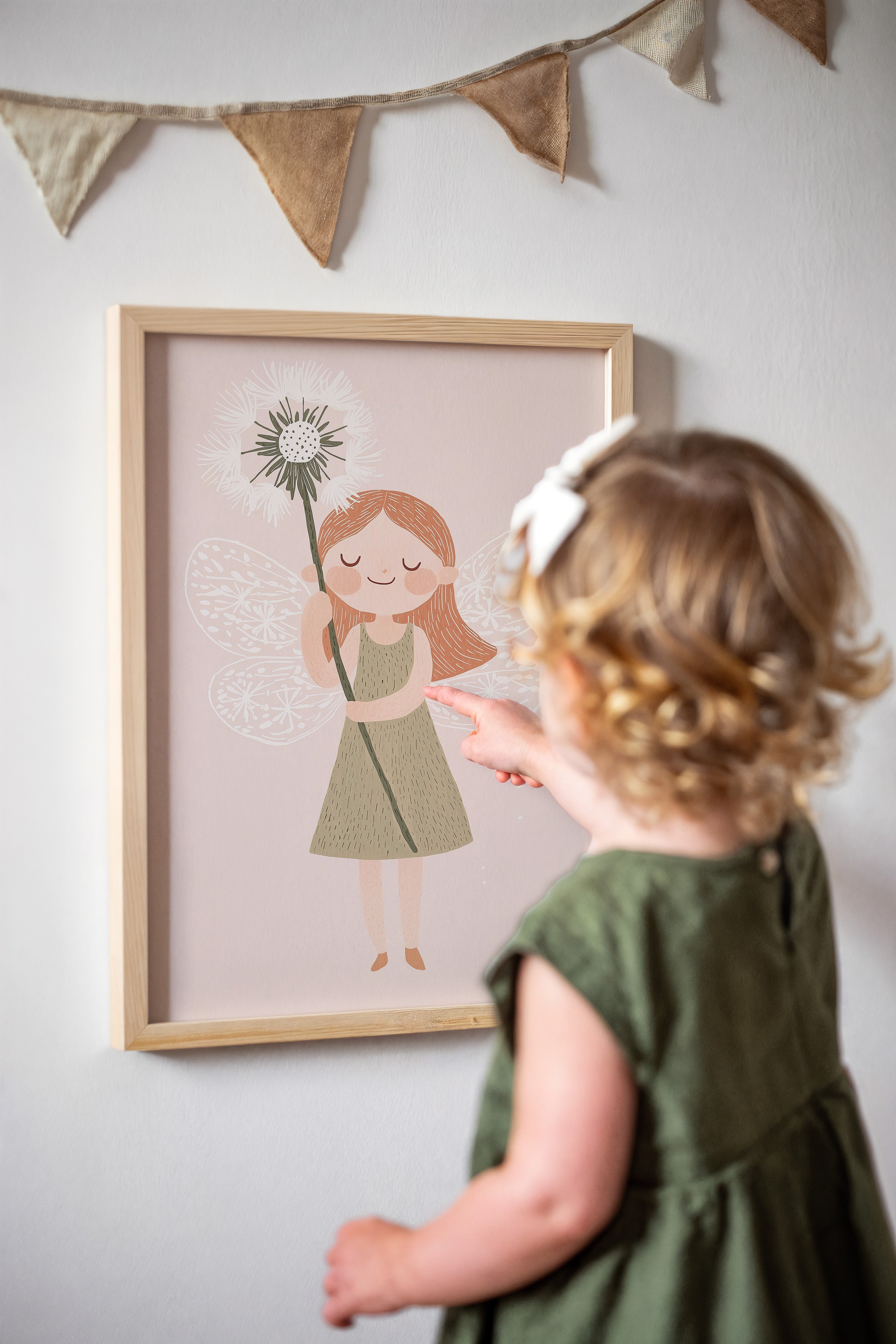 Children's room print - Elf girl with dandelion