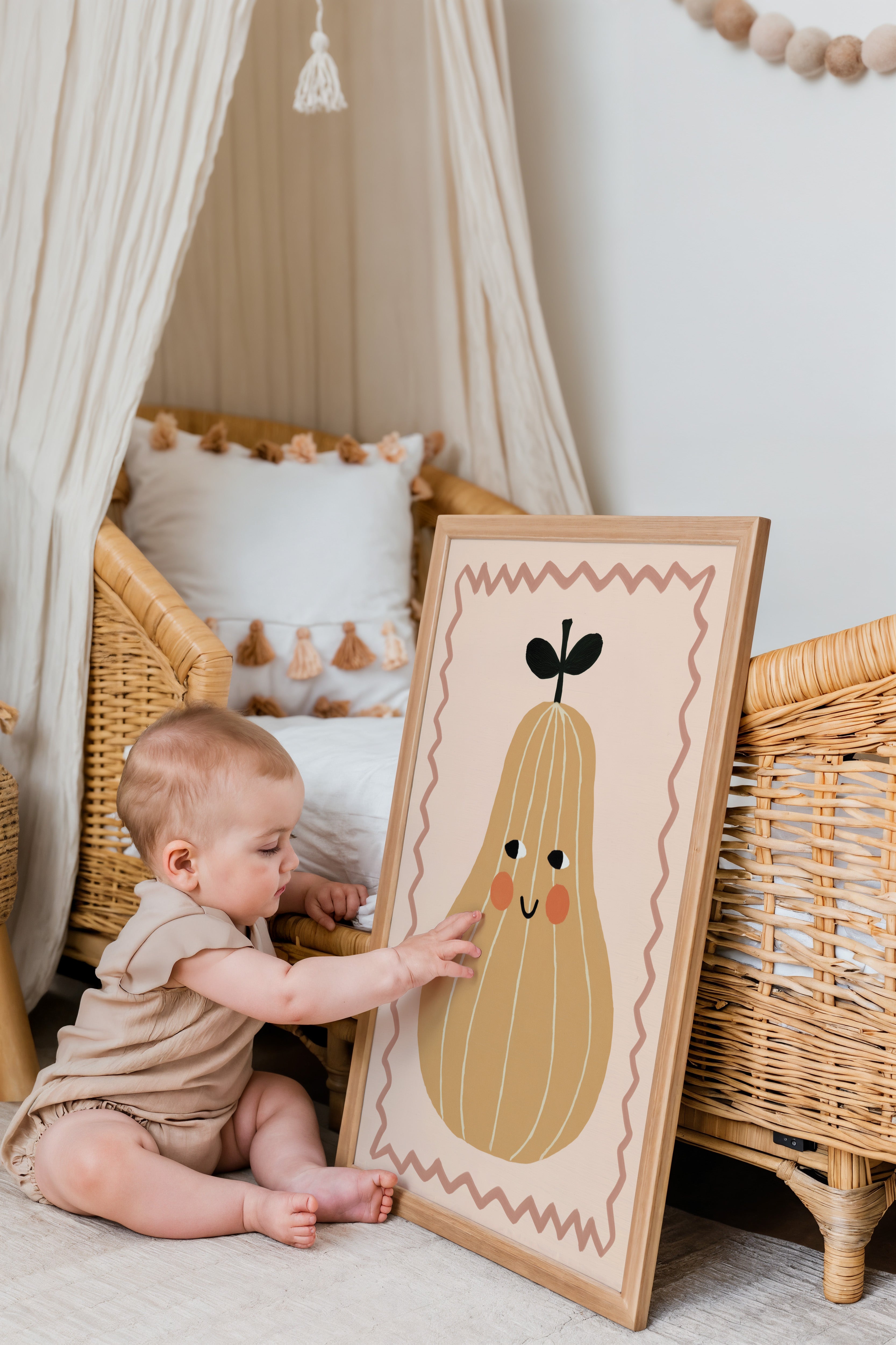 Children's room print - Pear with face