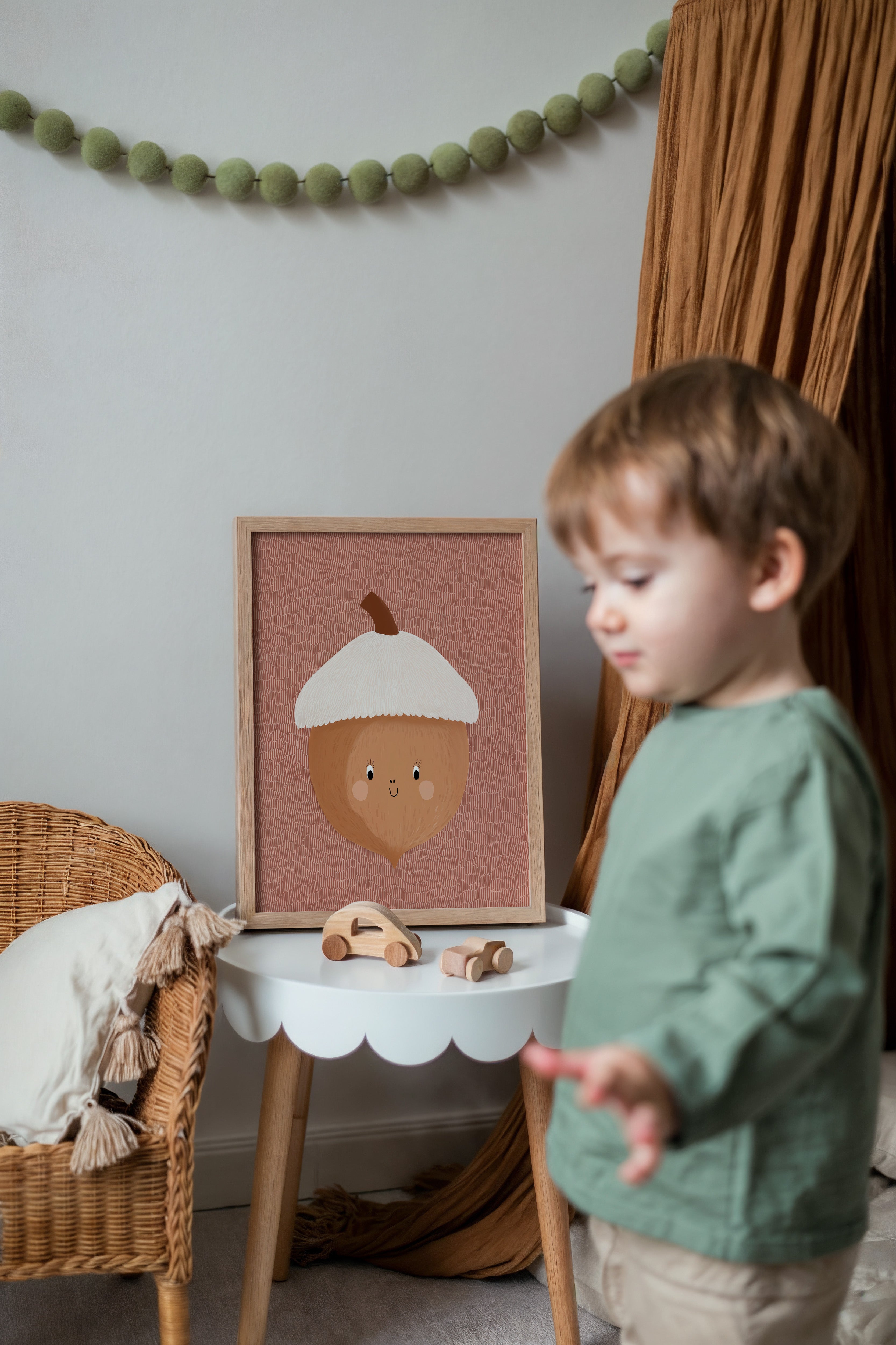Kinderkamer print - Vrolijke eikel