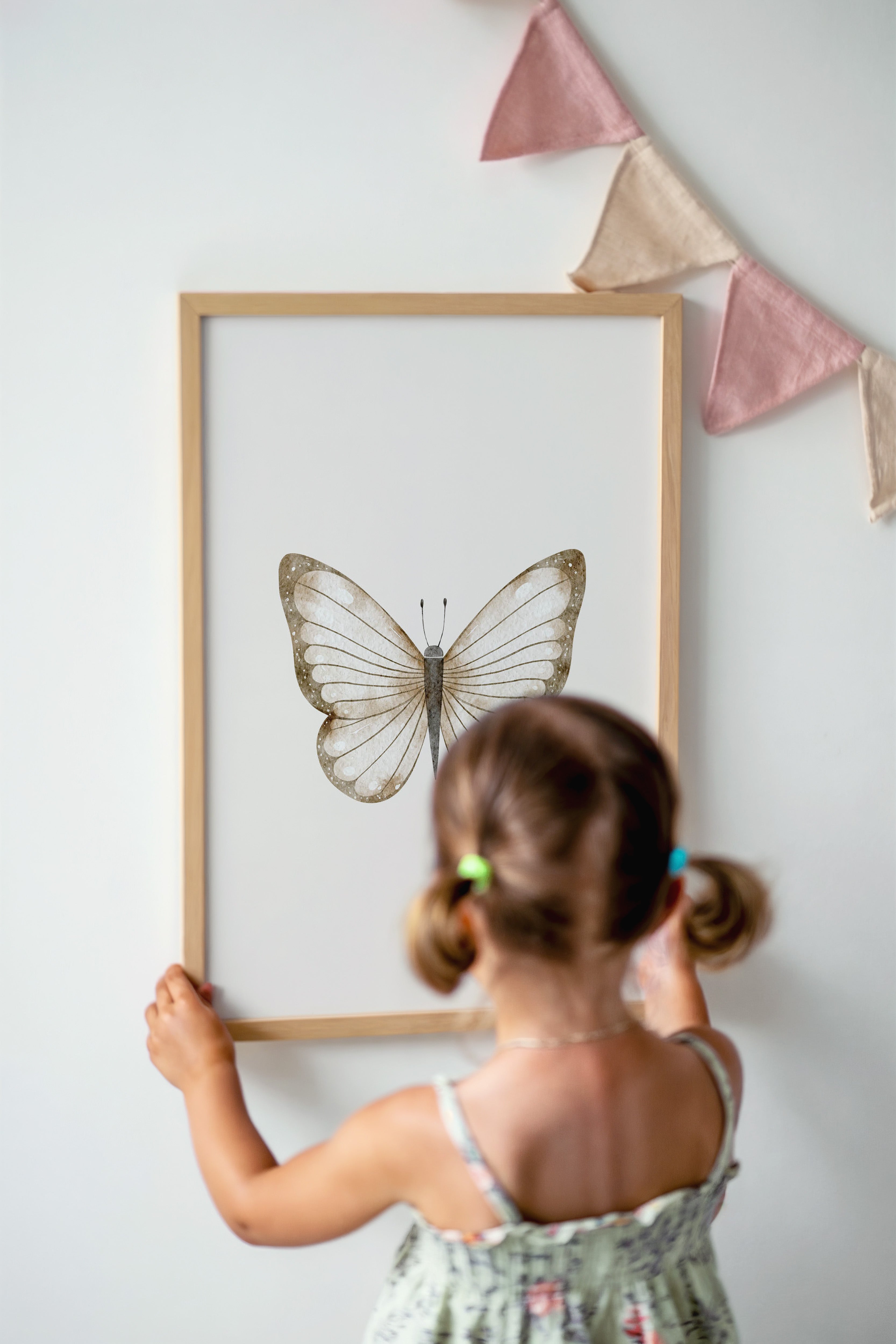 Children's room poster - Sand-colored Butterfly | Spring Garden
