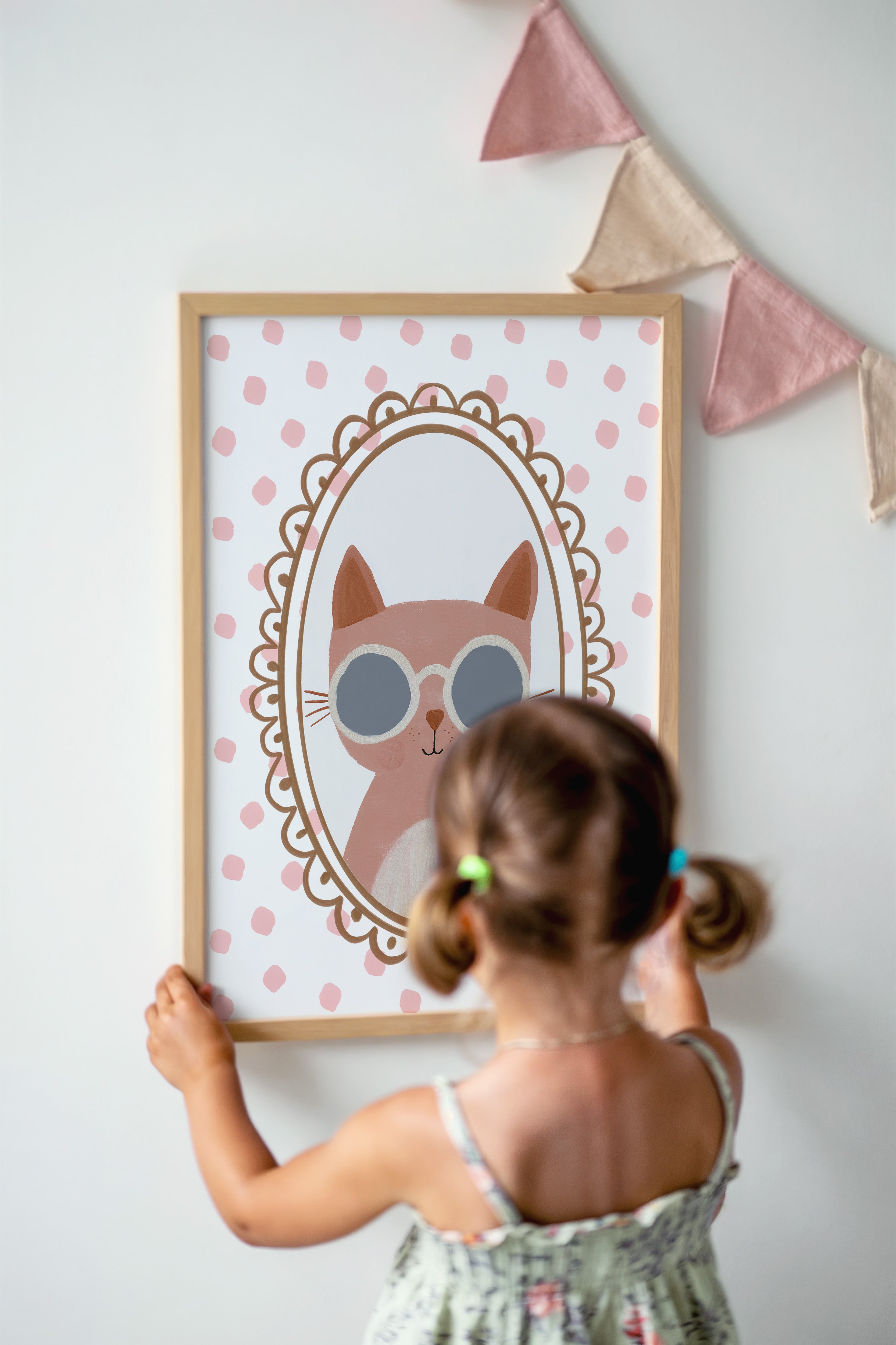 Children's room print - Cat with dots