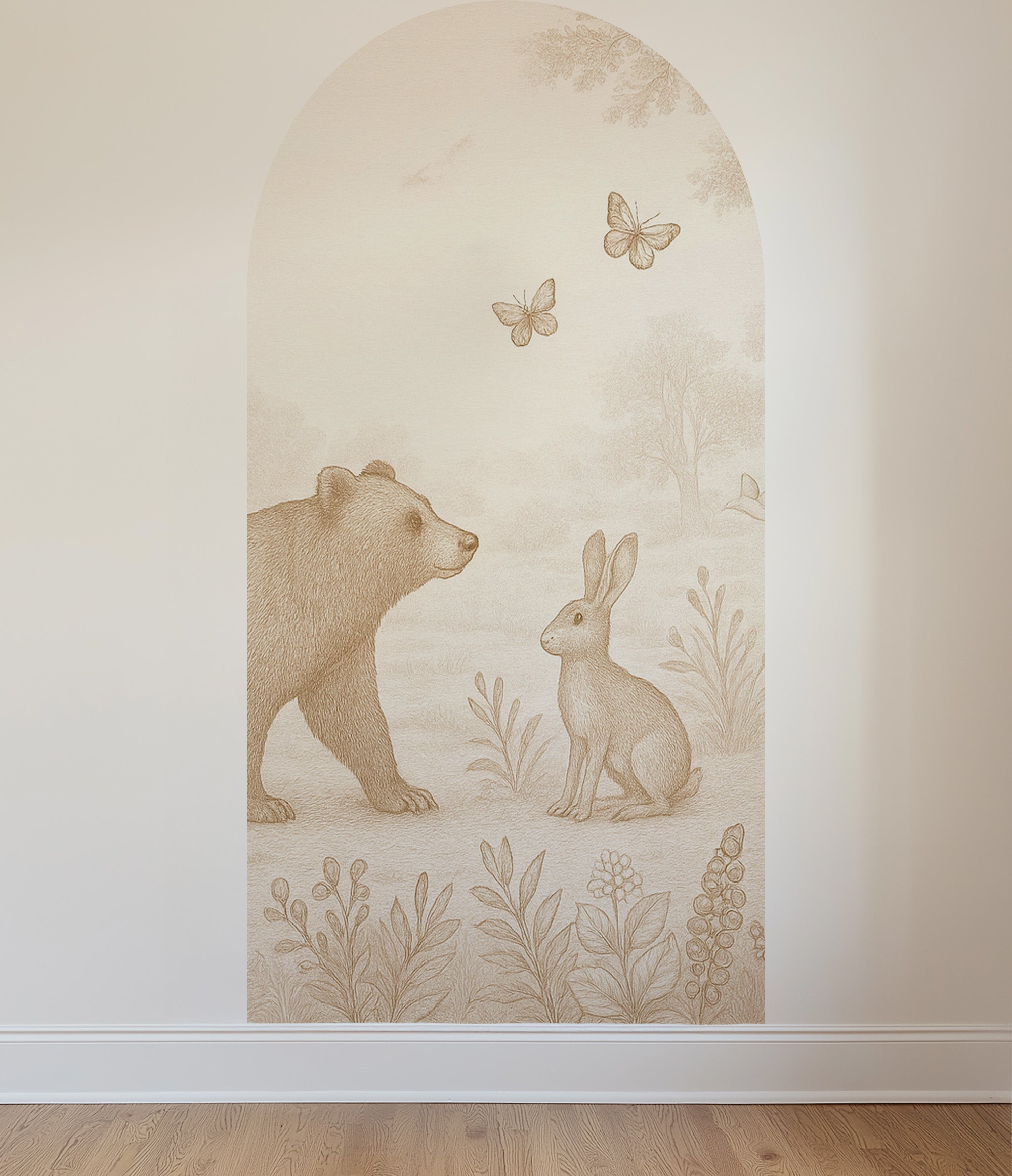 Behangboog - Bosdieren | beer en konijn