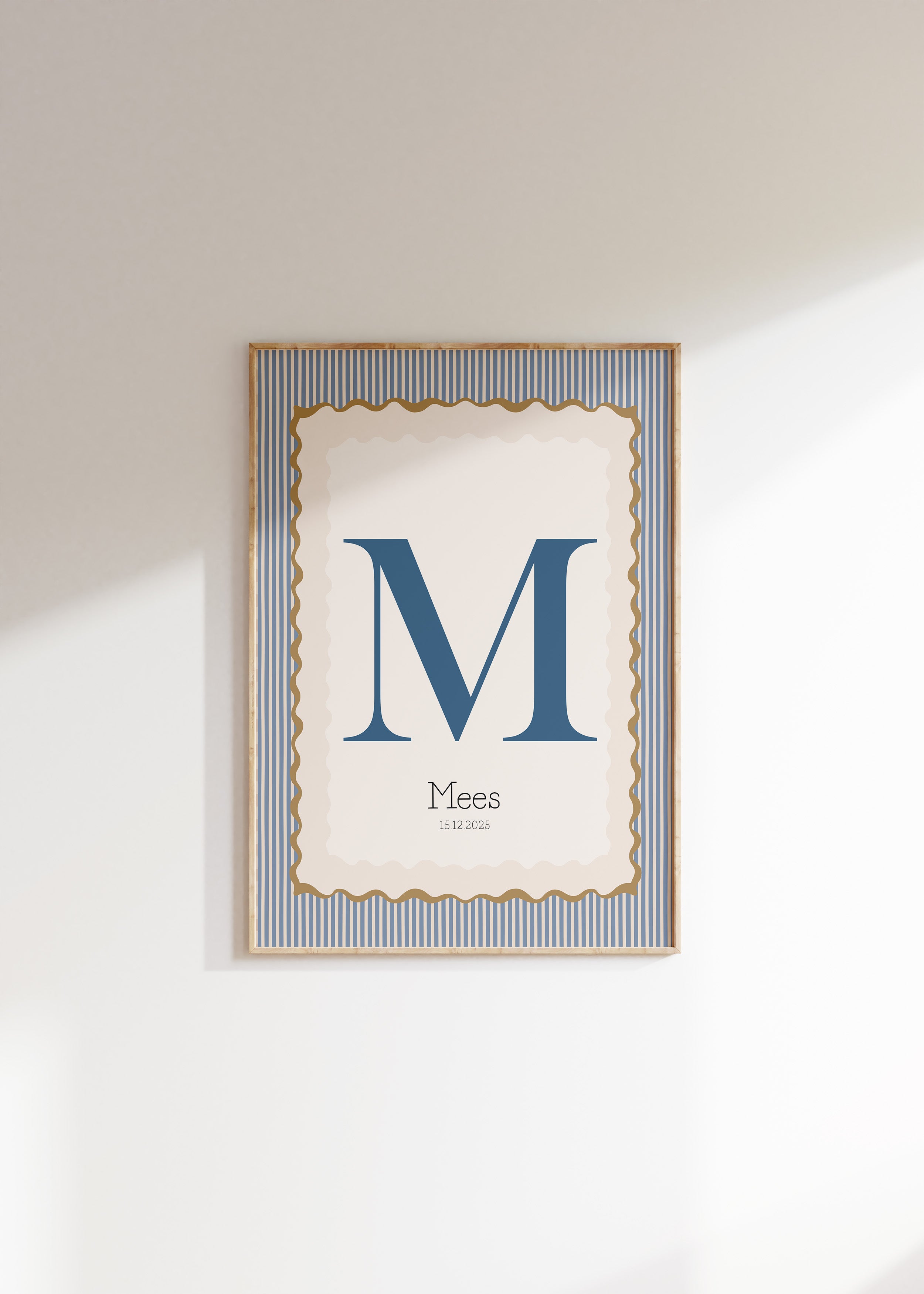 Geboorteposter Zacht Kader - streepjes