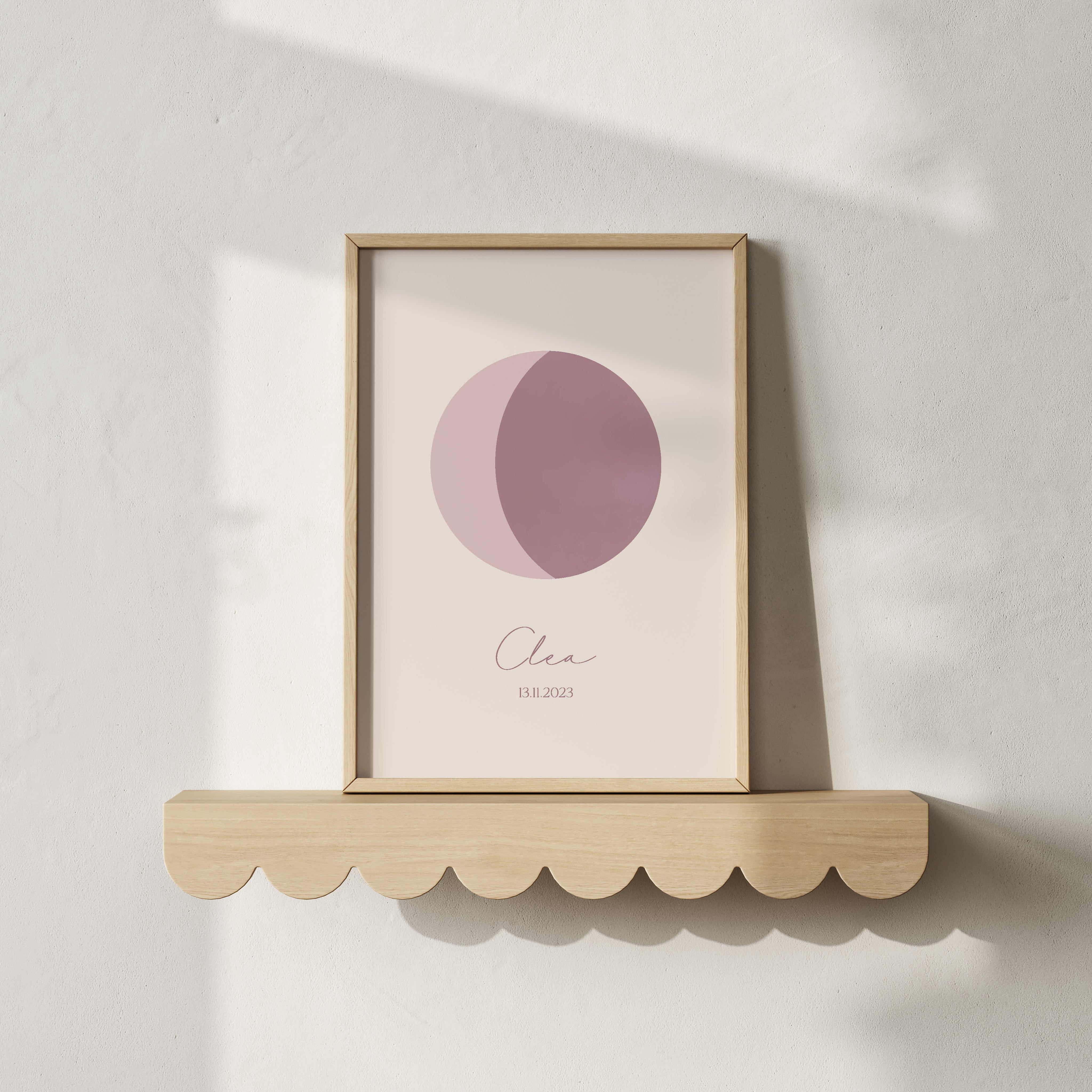 Maanstand poster - Minimal lilac