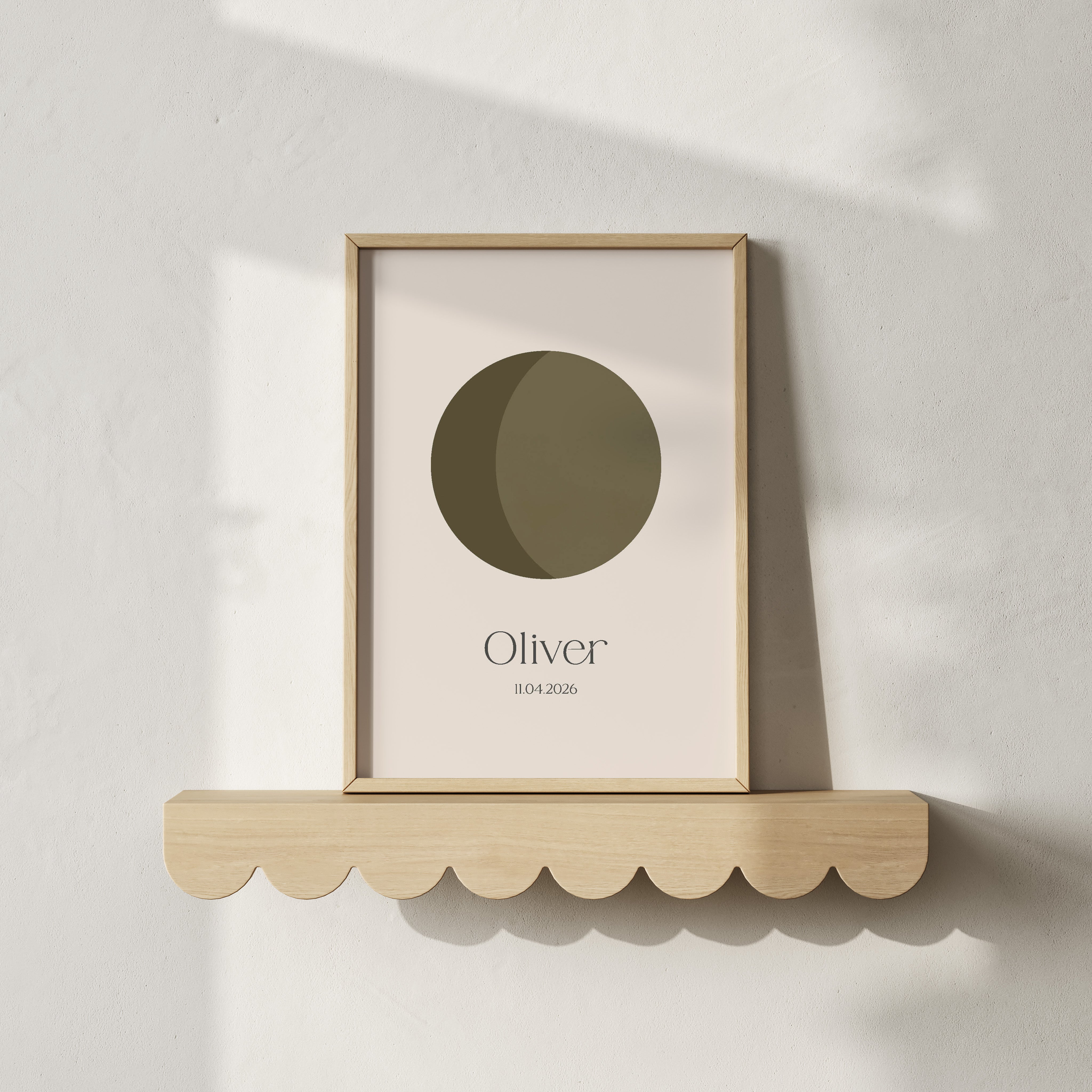 Maanstand poster - Minimal olive