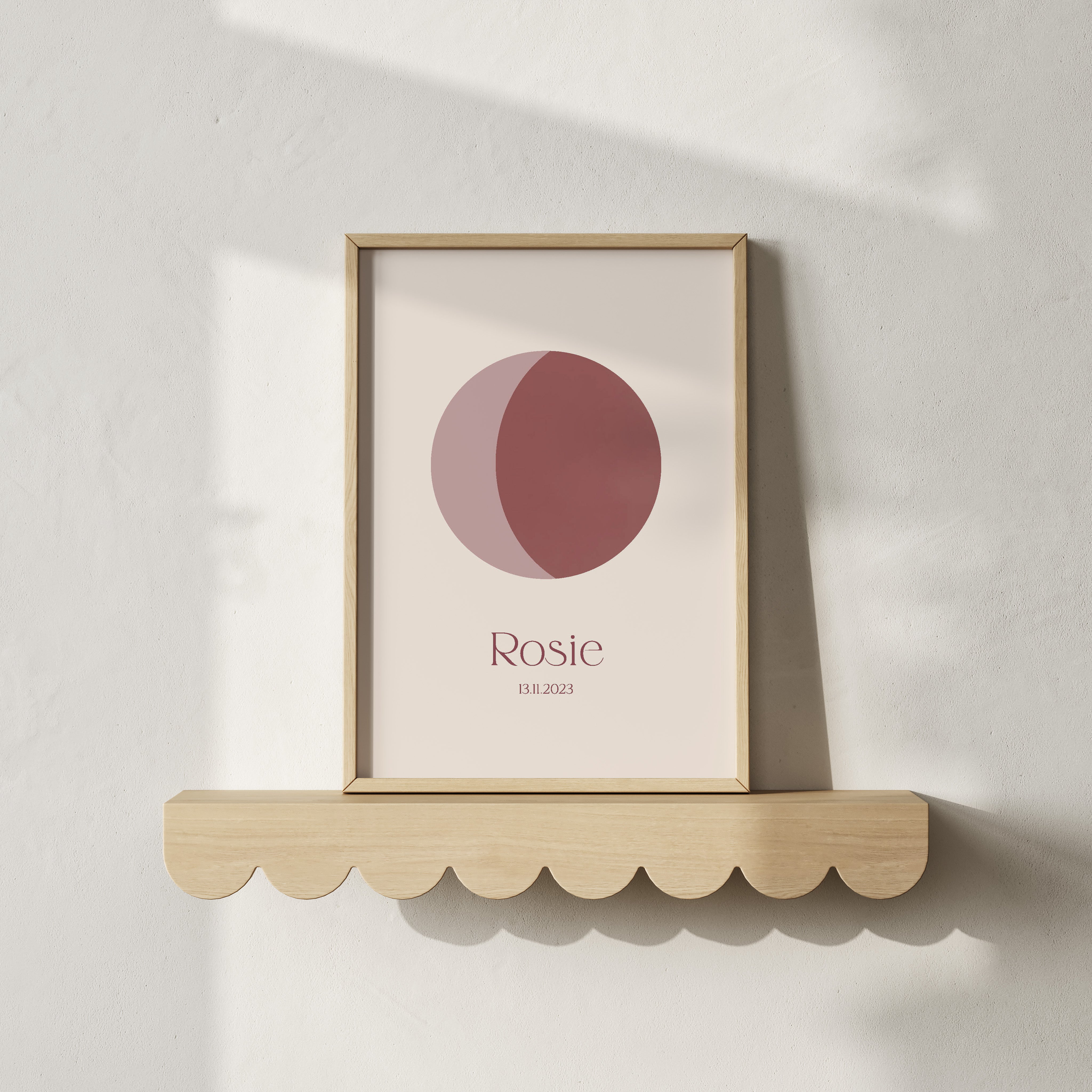 Maanstand poster - Minimal blush