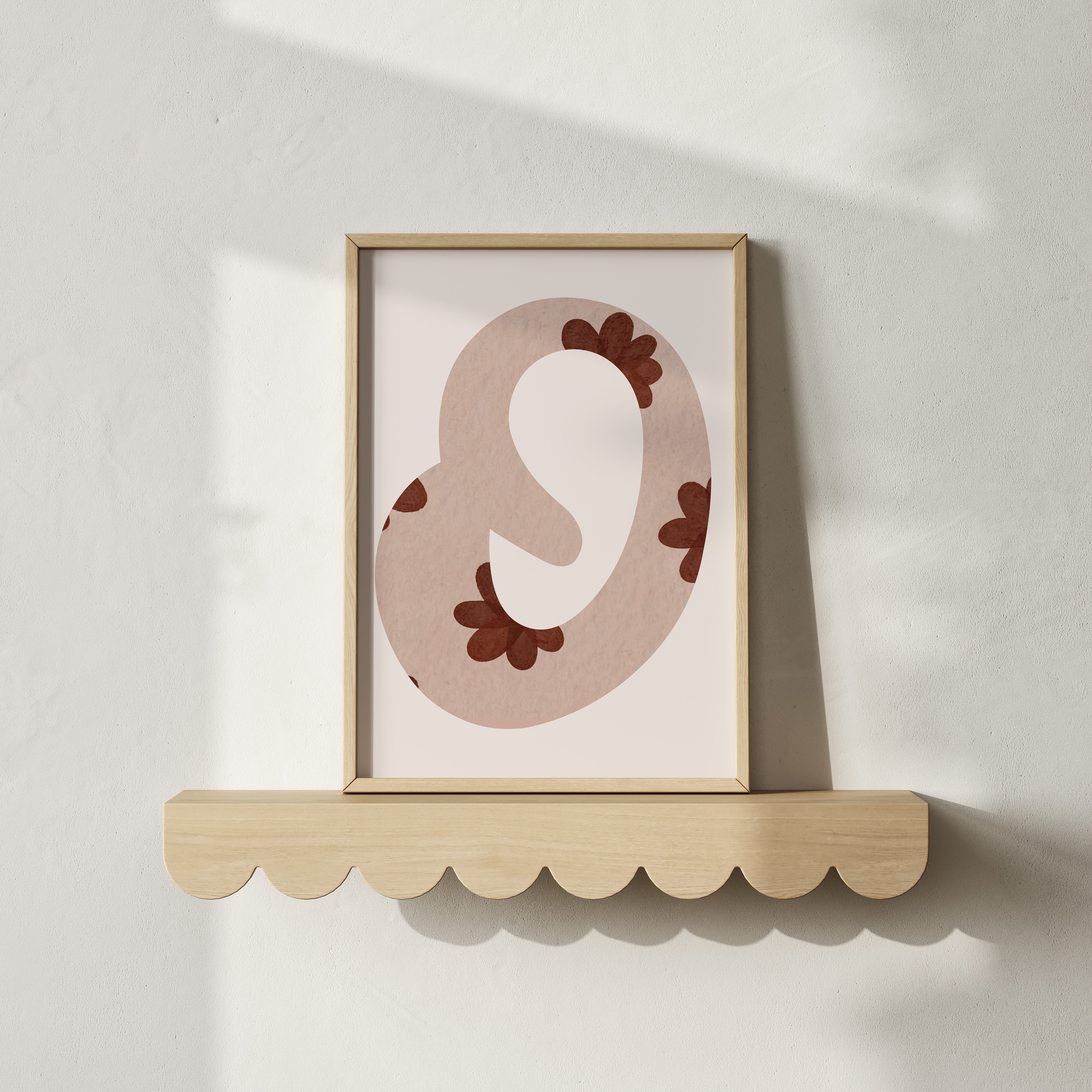 Letterposter Retro - bloemen