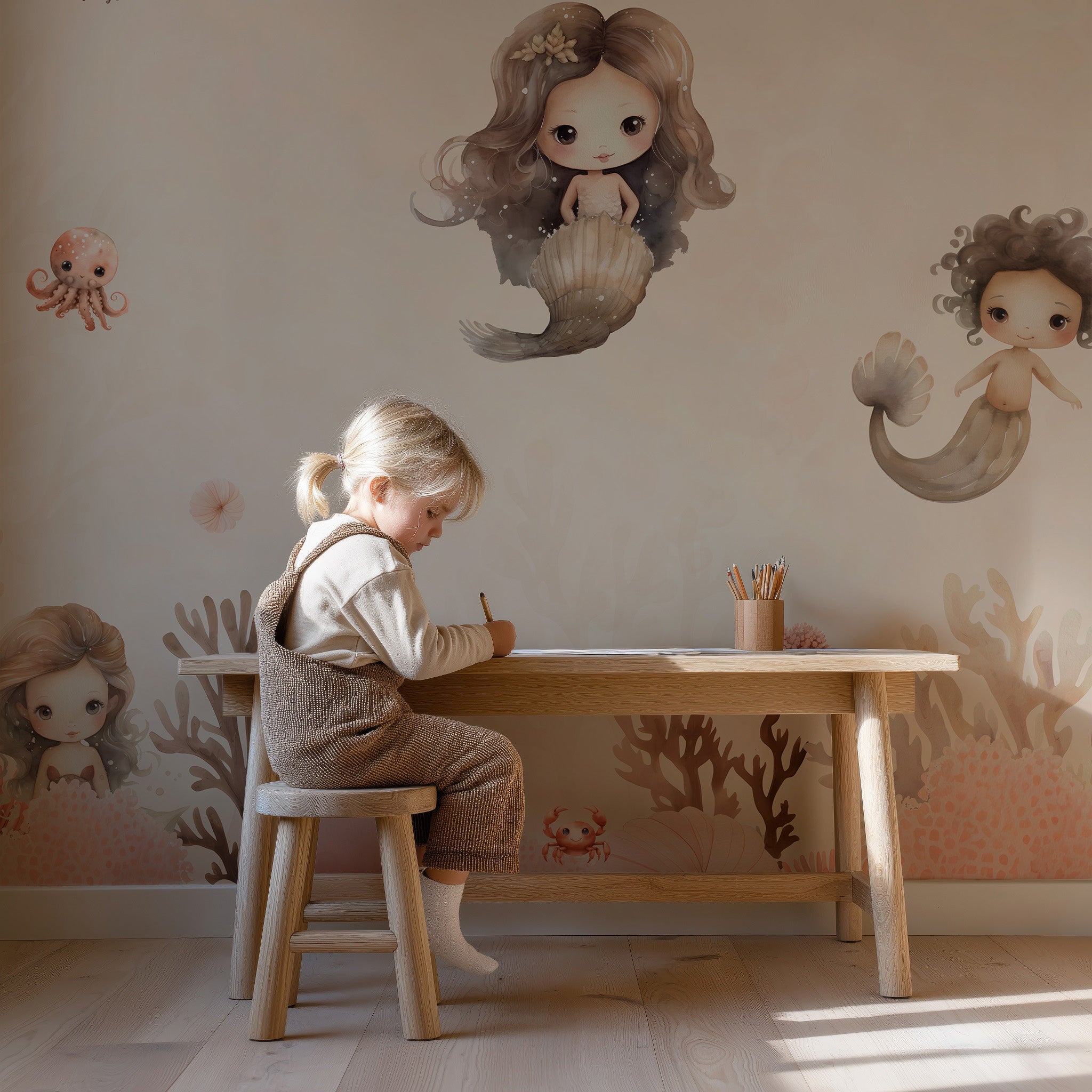 Collage behang Mermaids