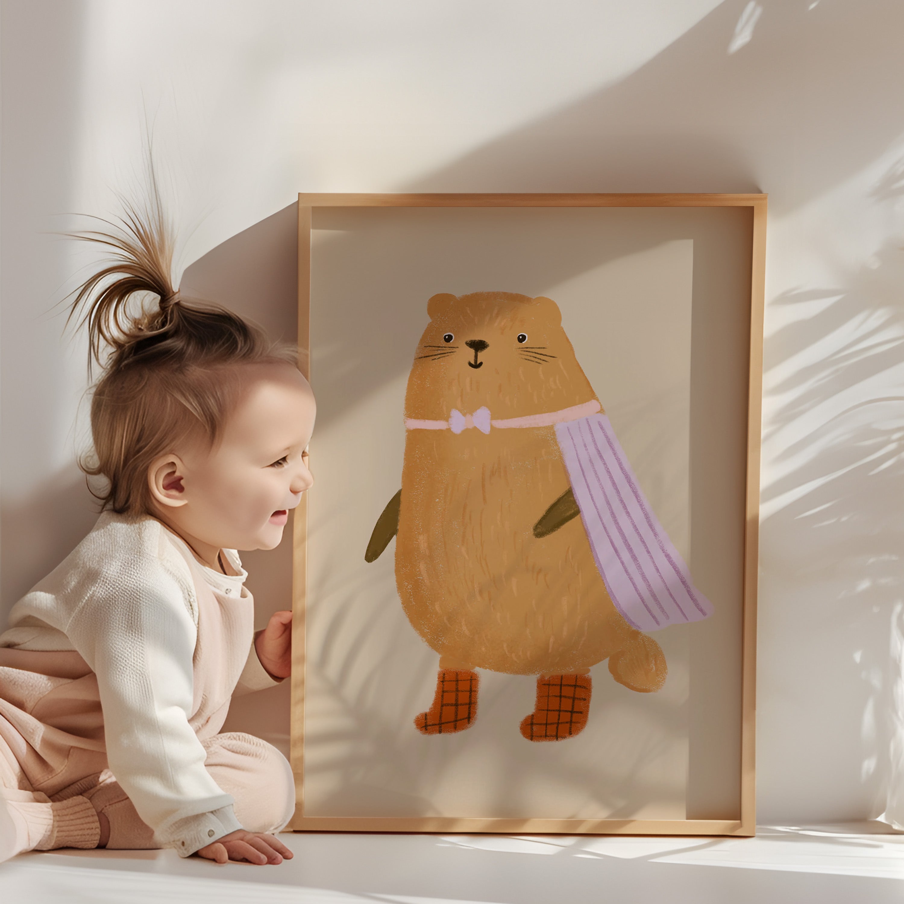 Children's room print – Superhero Beaver