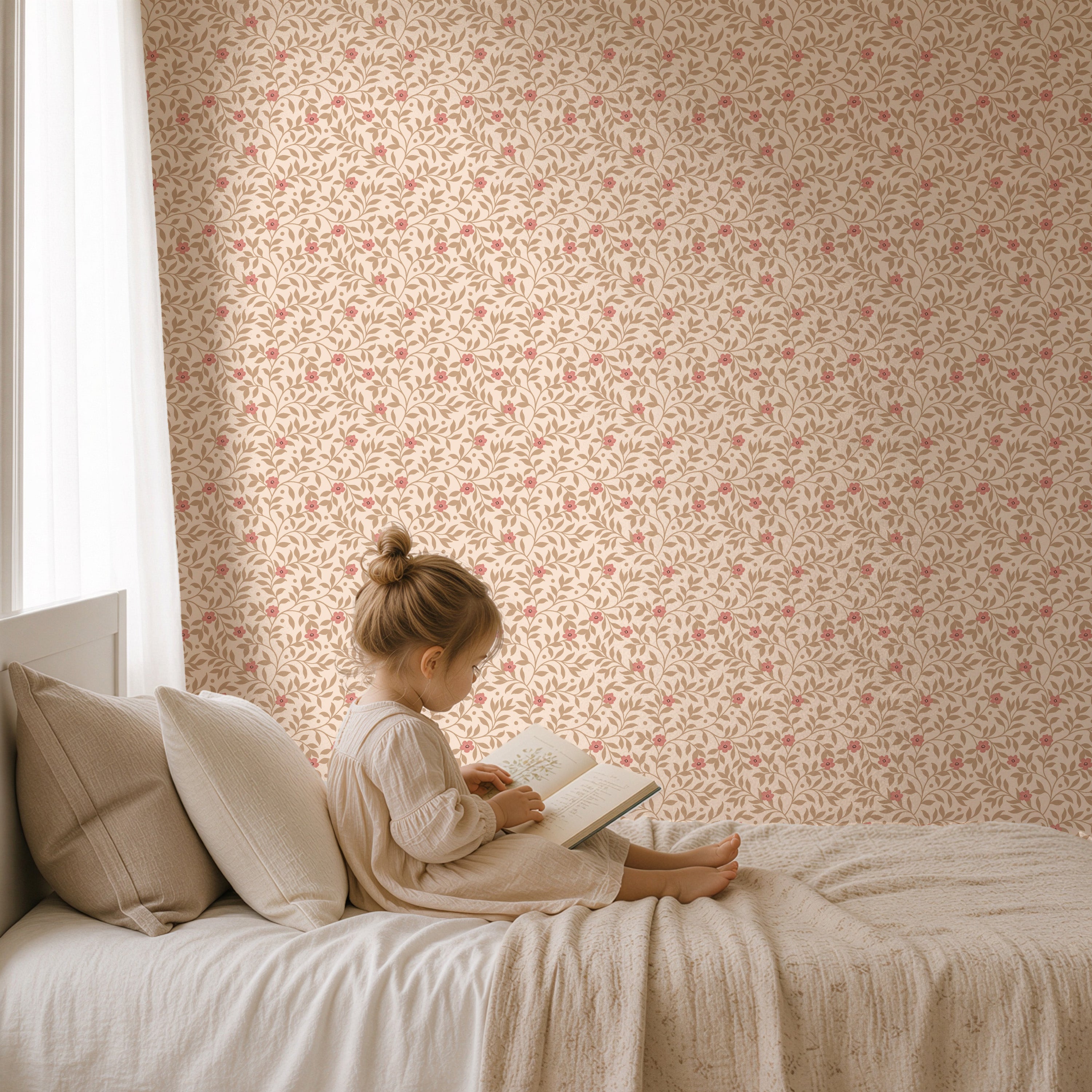 Behang Petite Blossom - rose