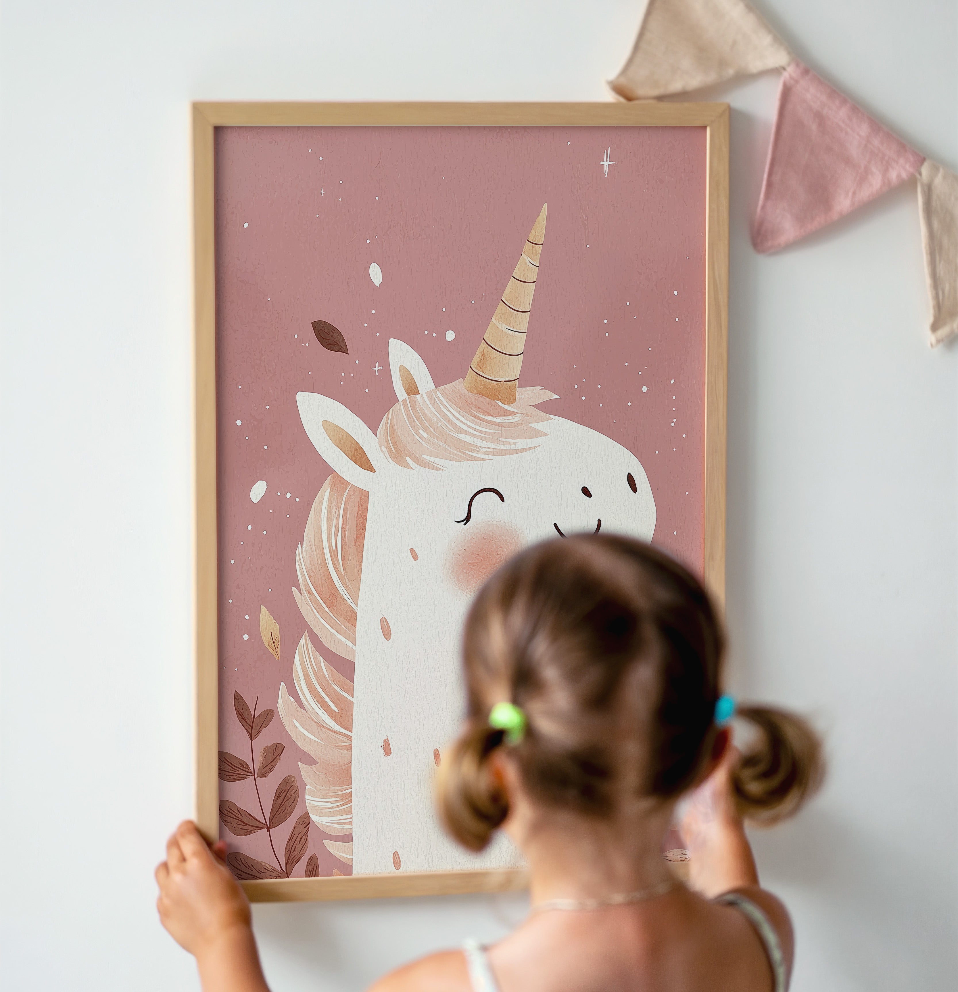 Children's room print - Happy Unicorn