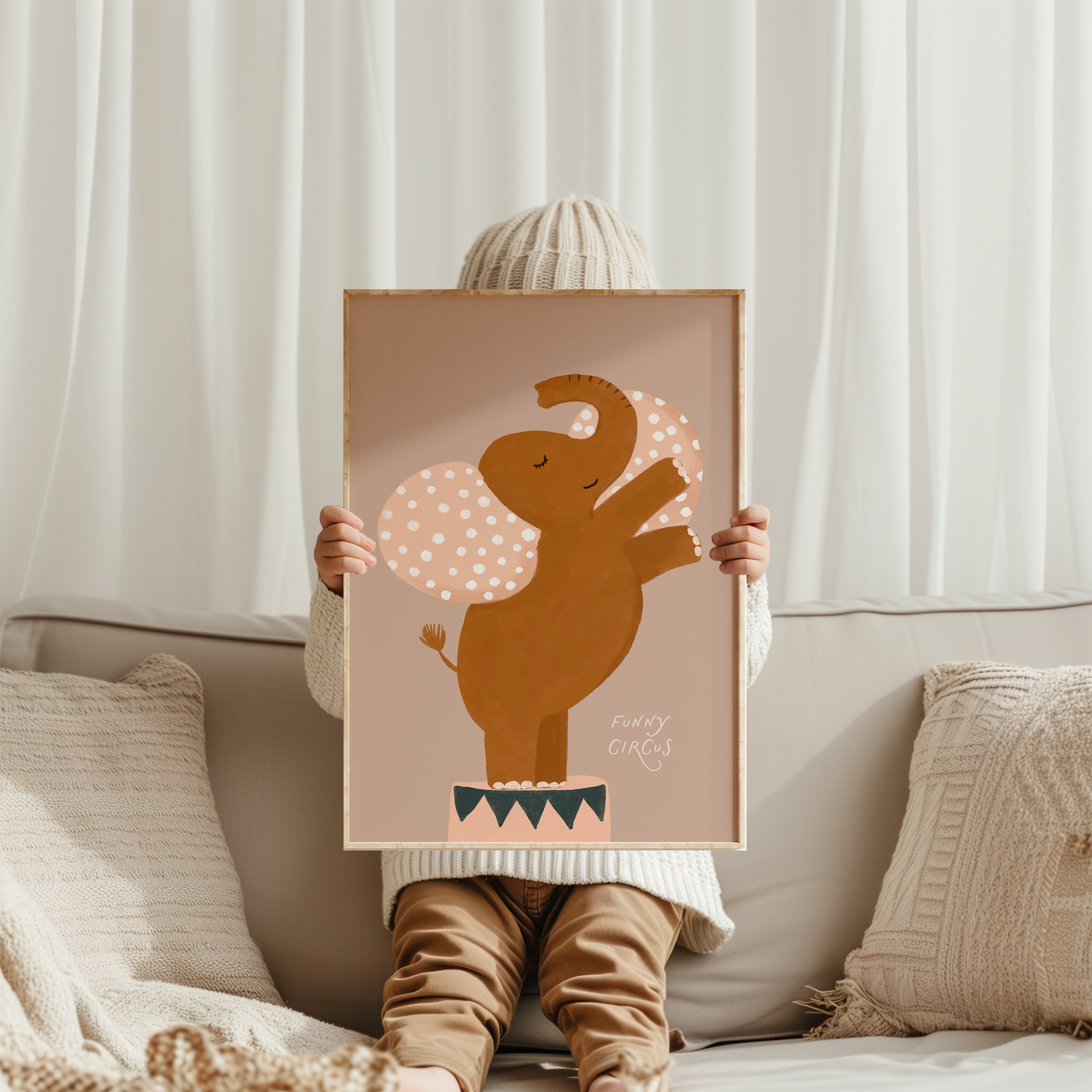 Kinderkamer print – Circus Olifant