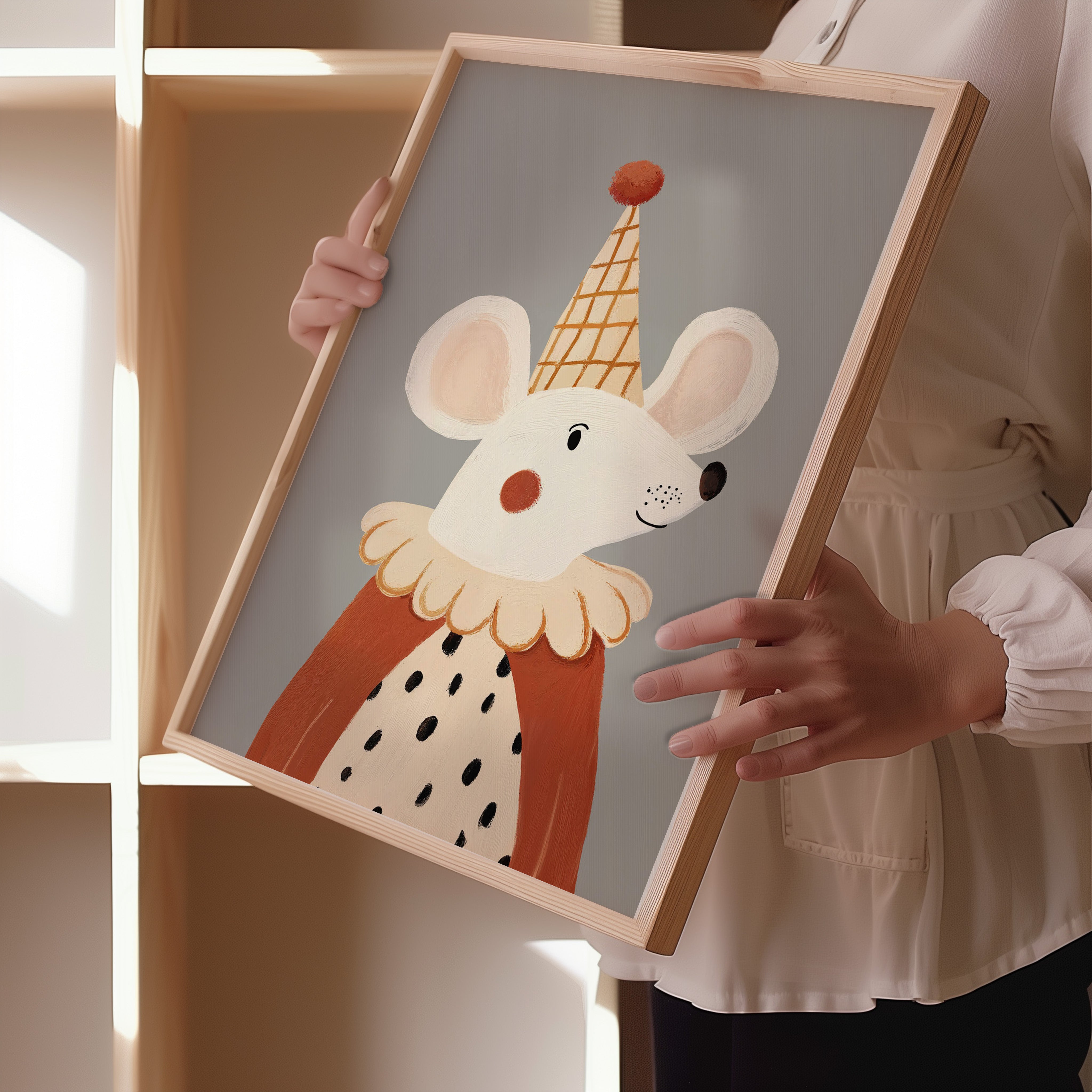 Kinderkamer print - Feestelijke muis