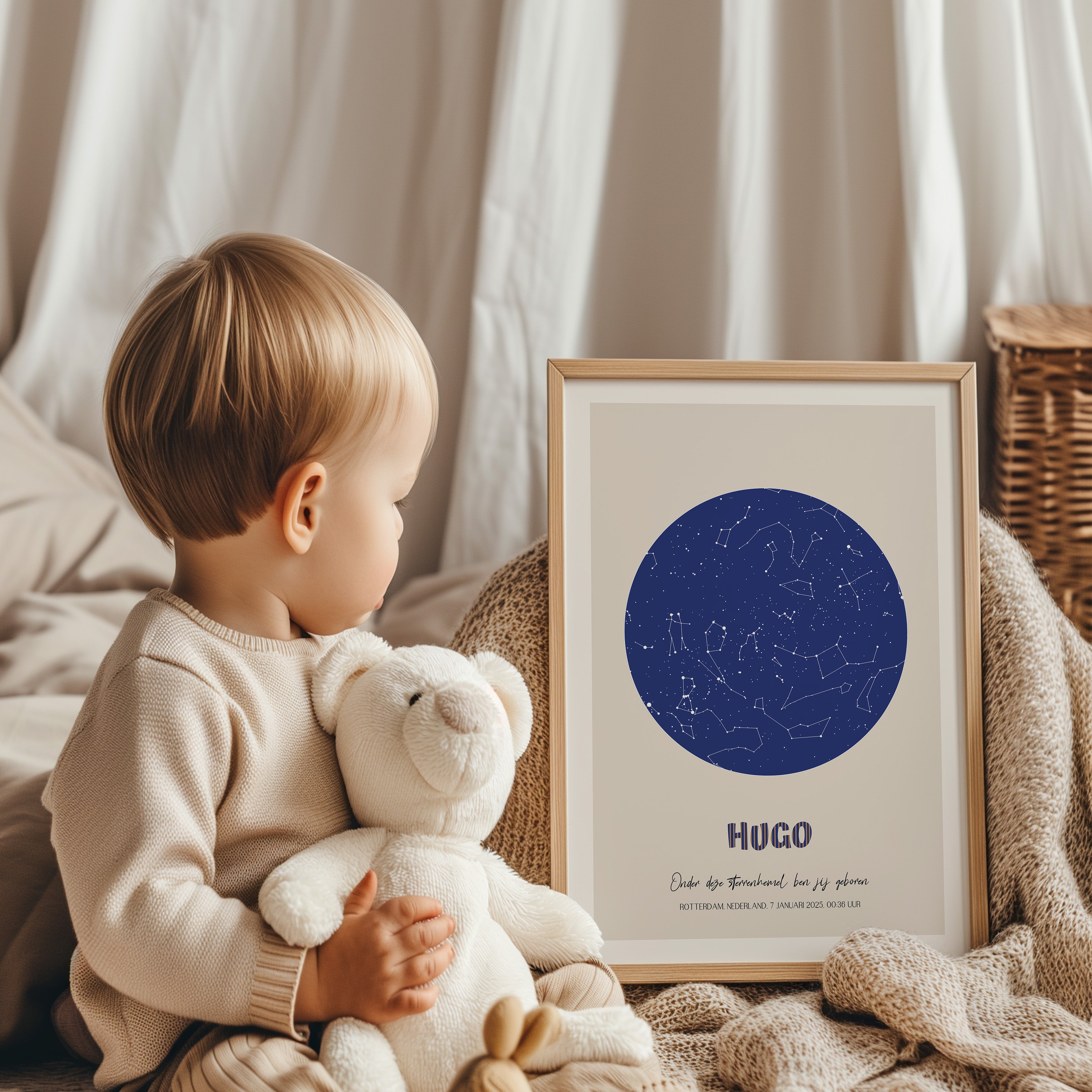 Sterrenhemel poster | KLEINE GROTE BEER - blauw