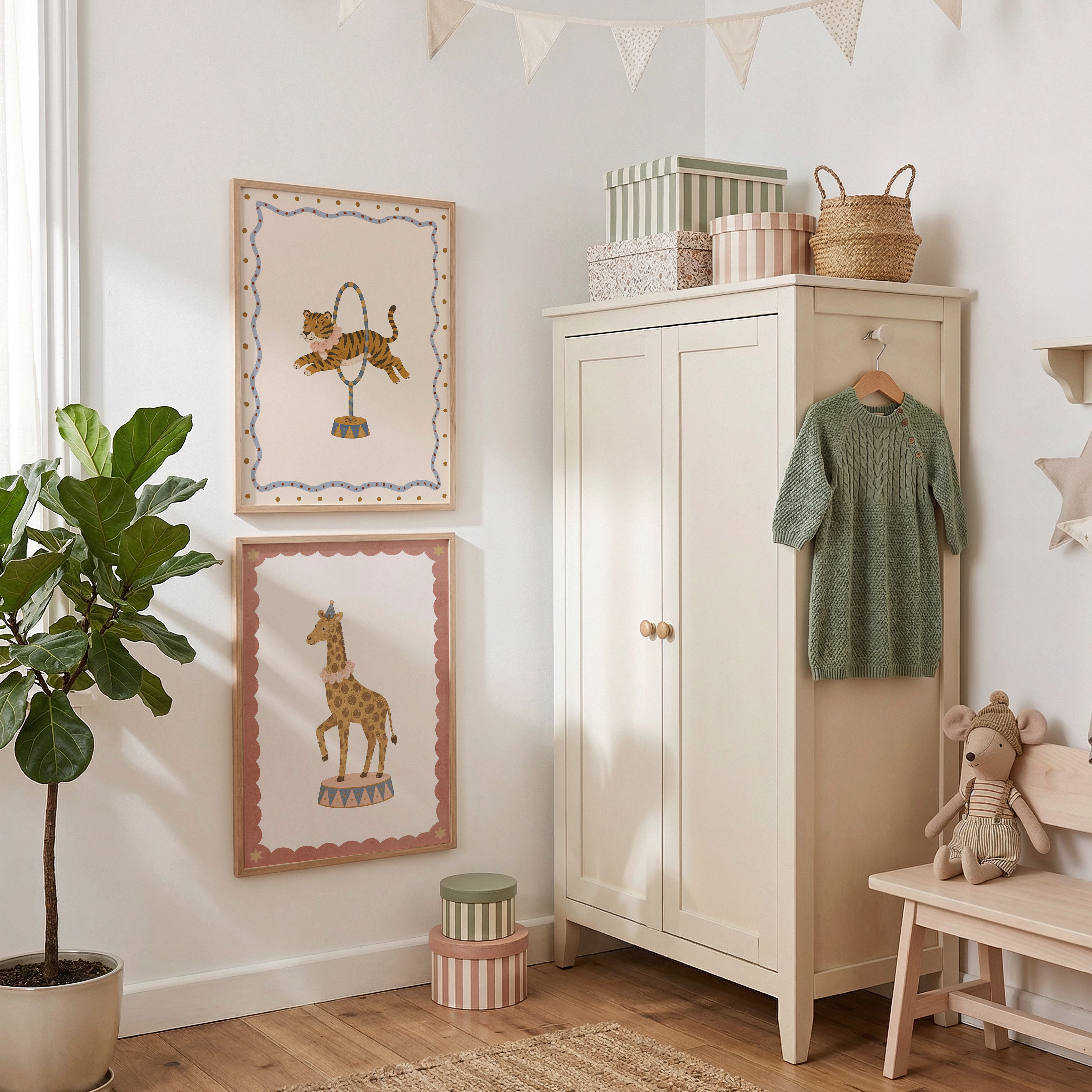 Kinderkamer poster - Circus Giraf