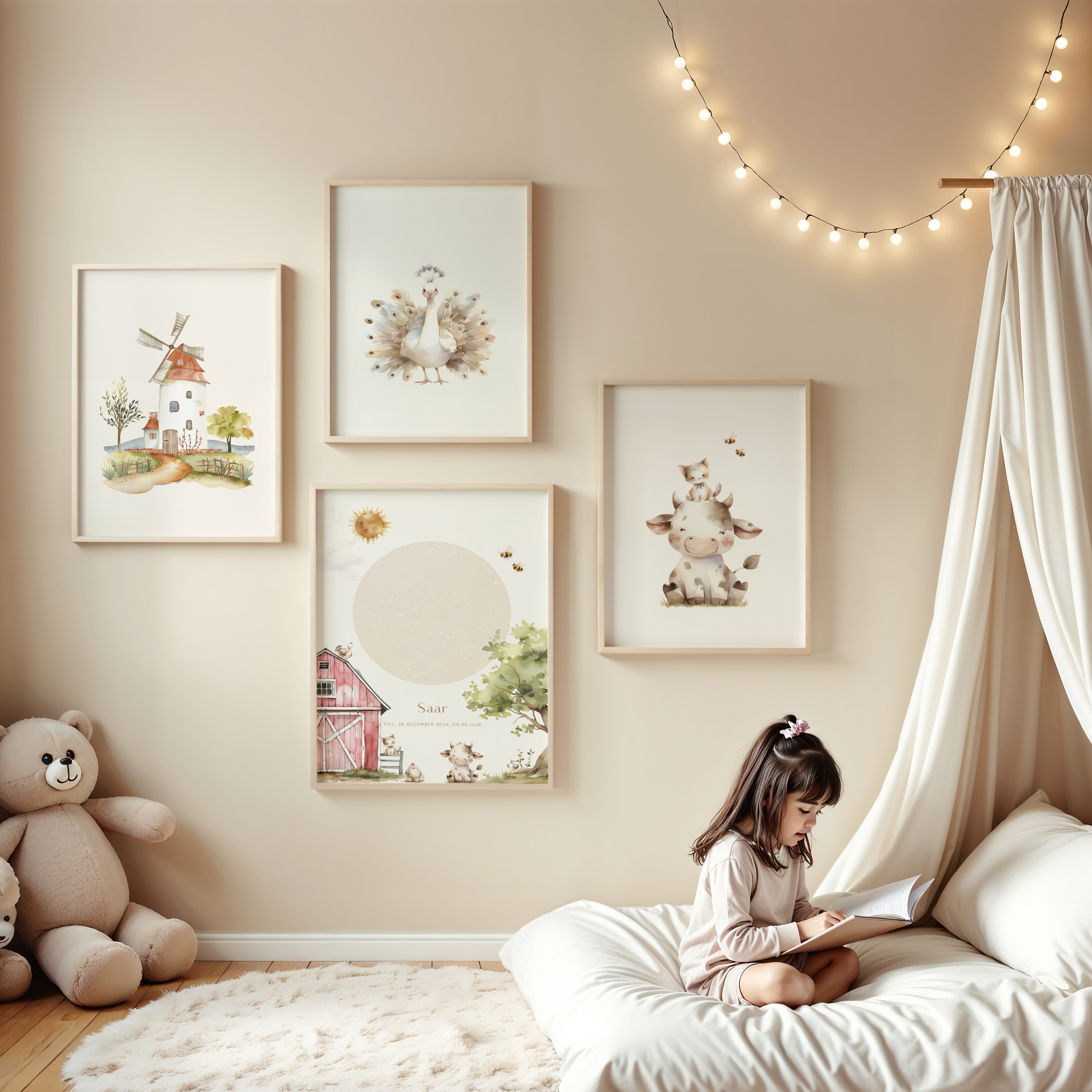 Kinderkamer poster - Pauw | Boerderij