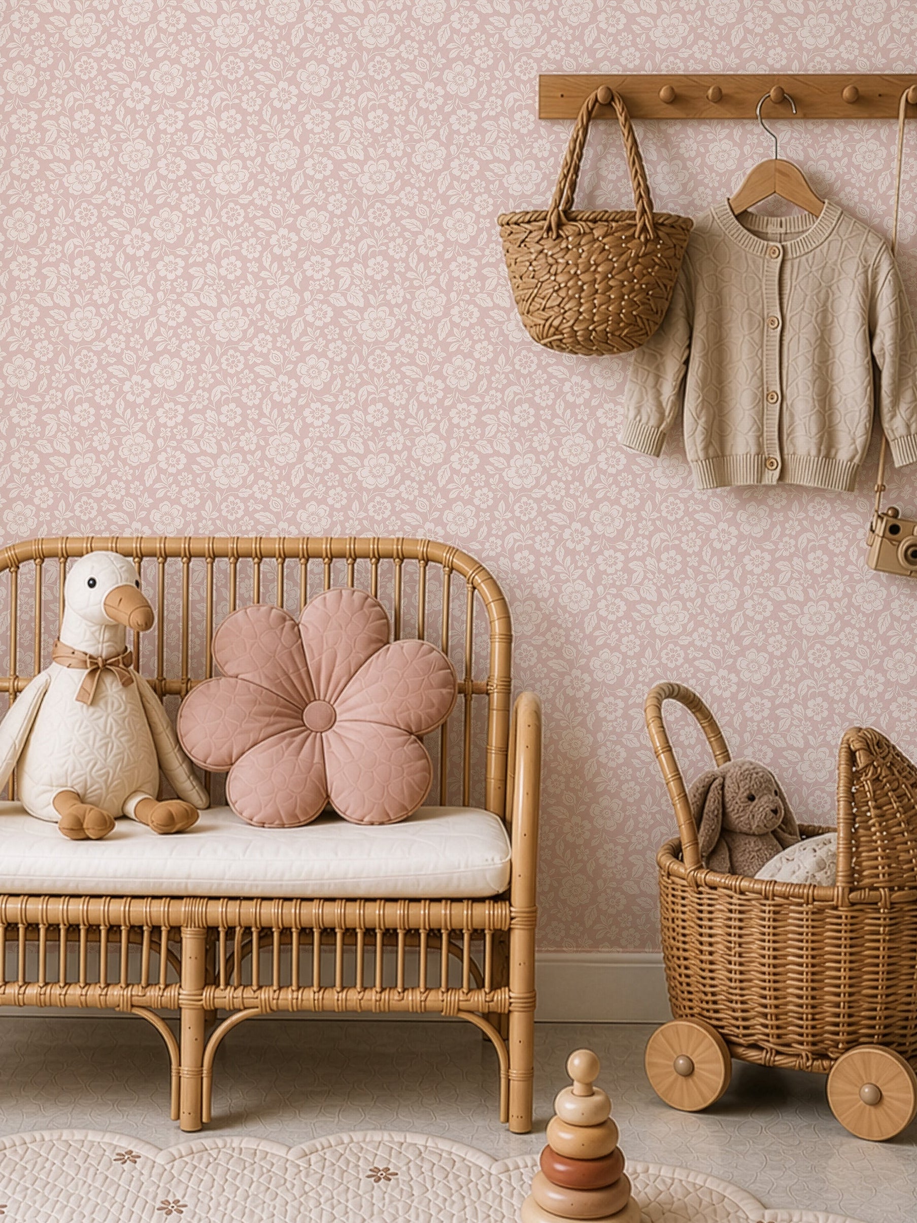 Behang Meadow Bloom - blush