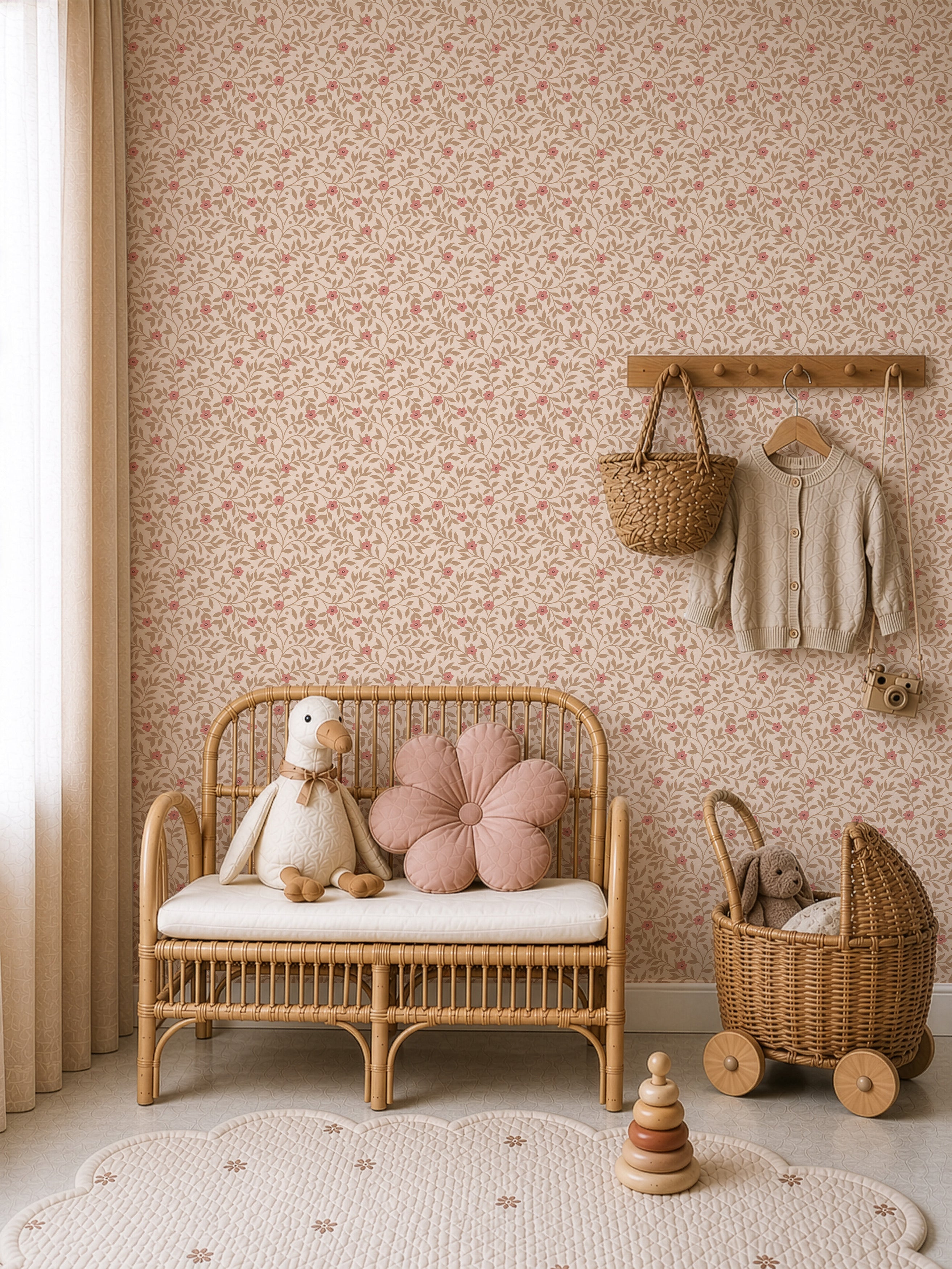 Behang Petite Blossom - rose
