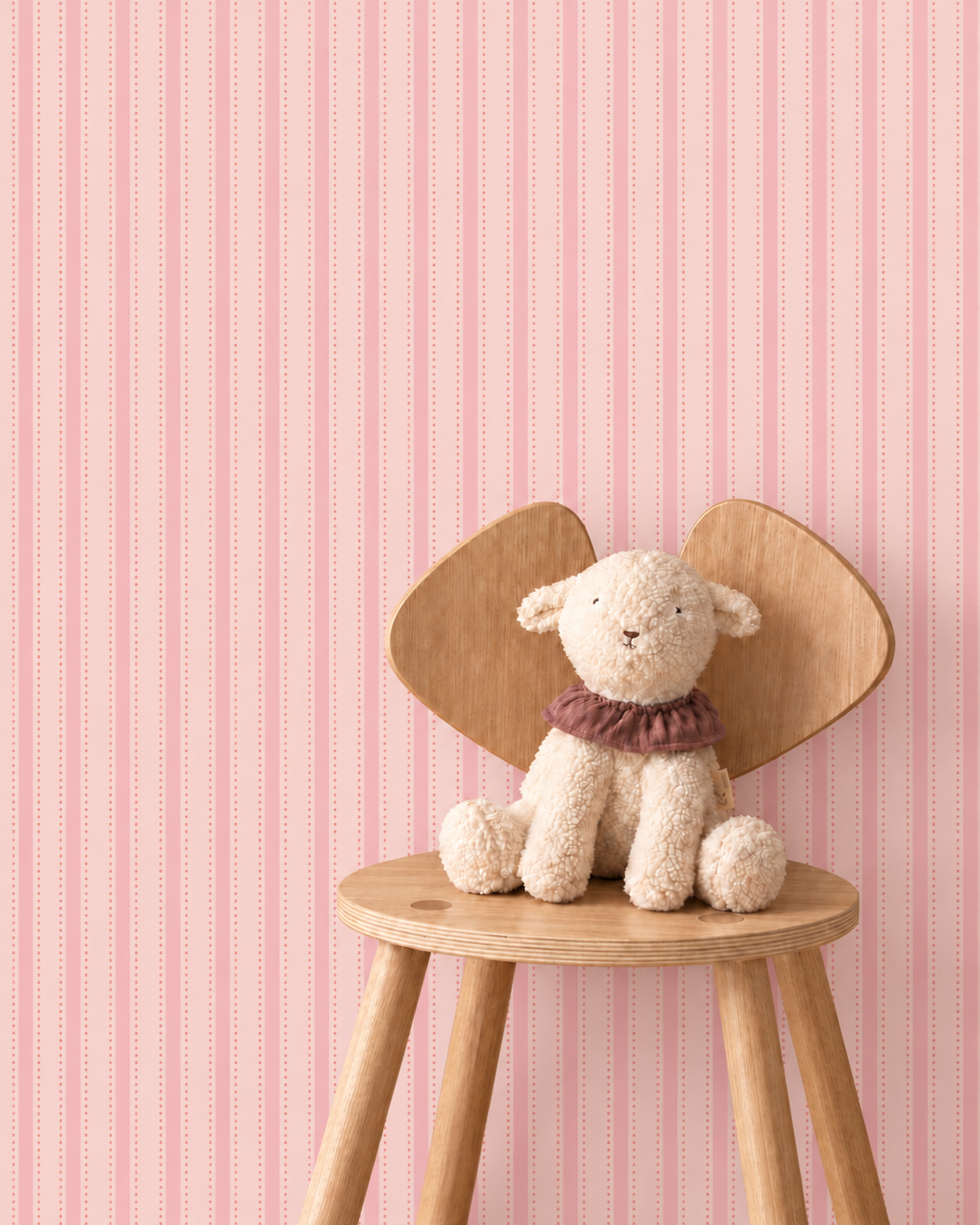 Behang Dotted Stripes - powder pink