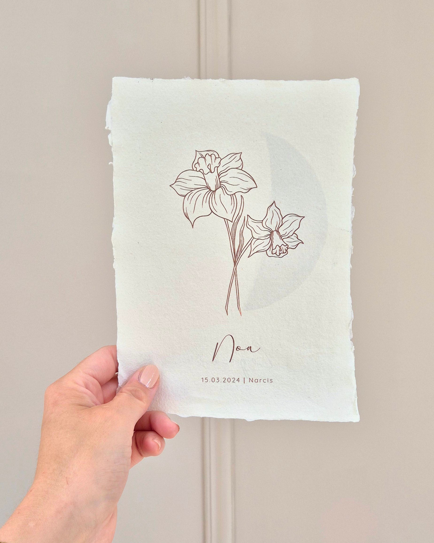 Poster geboortebloem maart - narcis