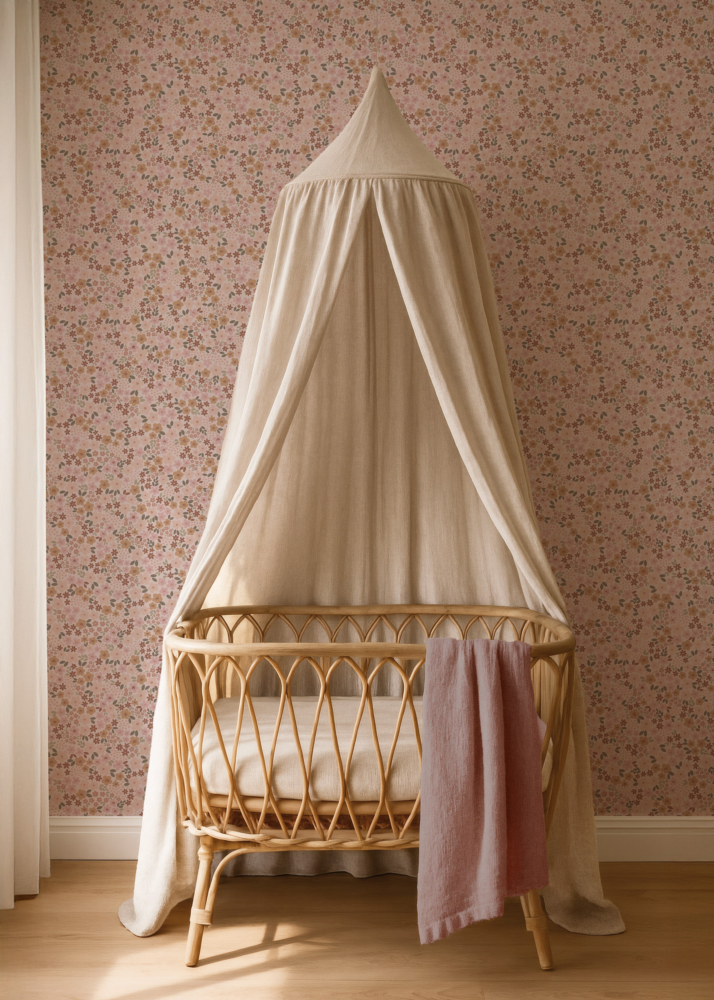 Behang Ditsy Flowers - rosy meadow