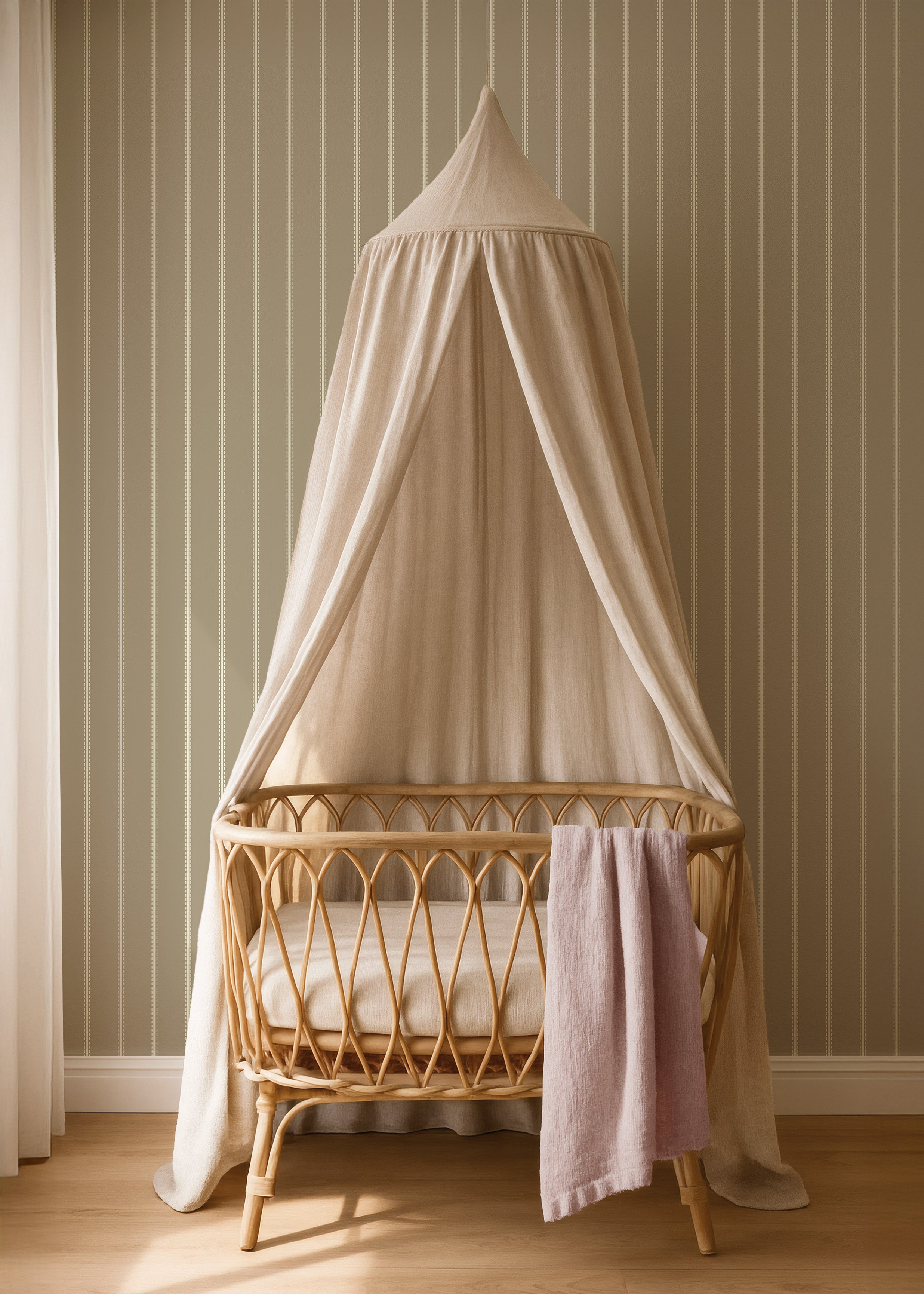 Wallpaper Tiny Stripes - vintage blue